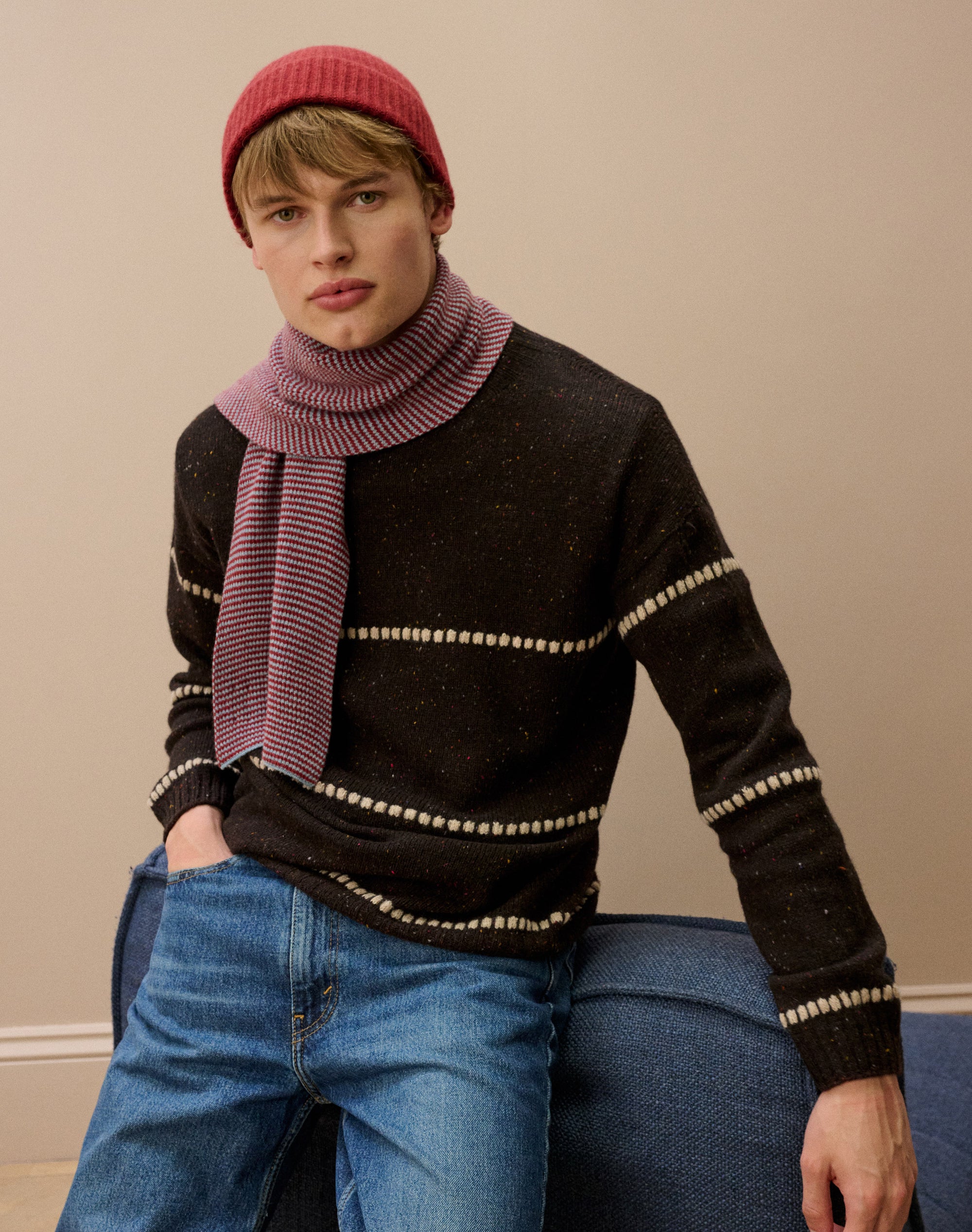 Cashmere Fine Stripe Scarf