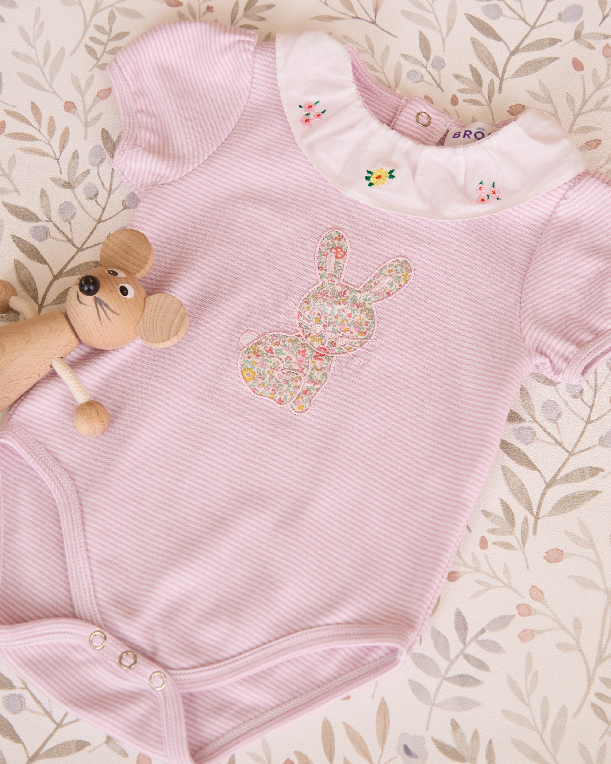 Liberty Print Frill Collar Babygro