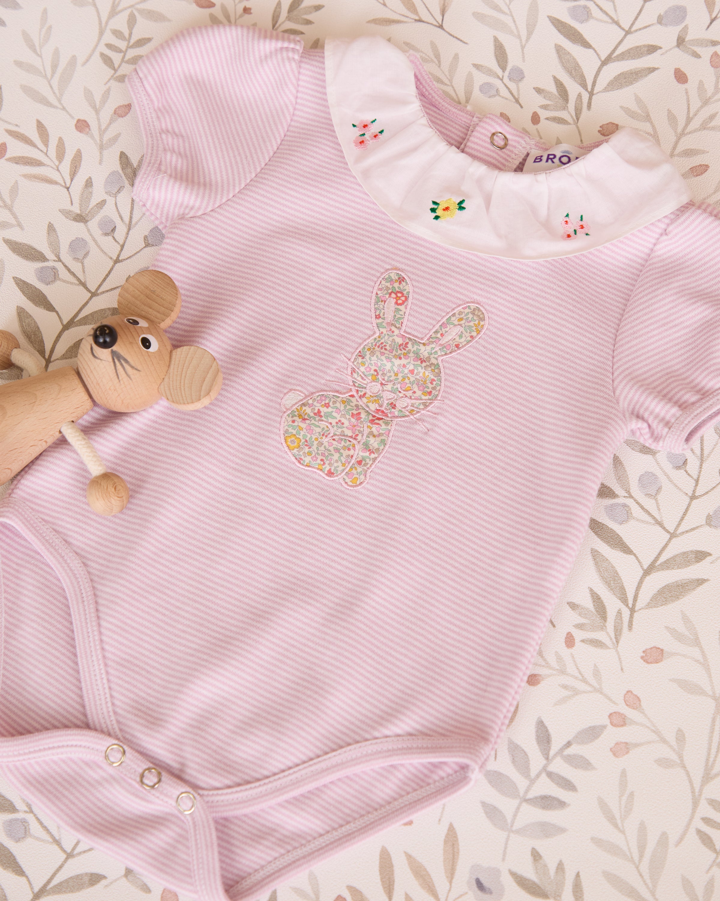Liberty Print Frill Collar Babygro
