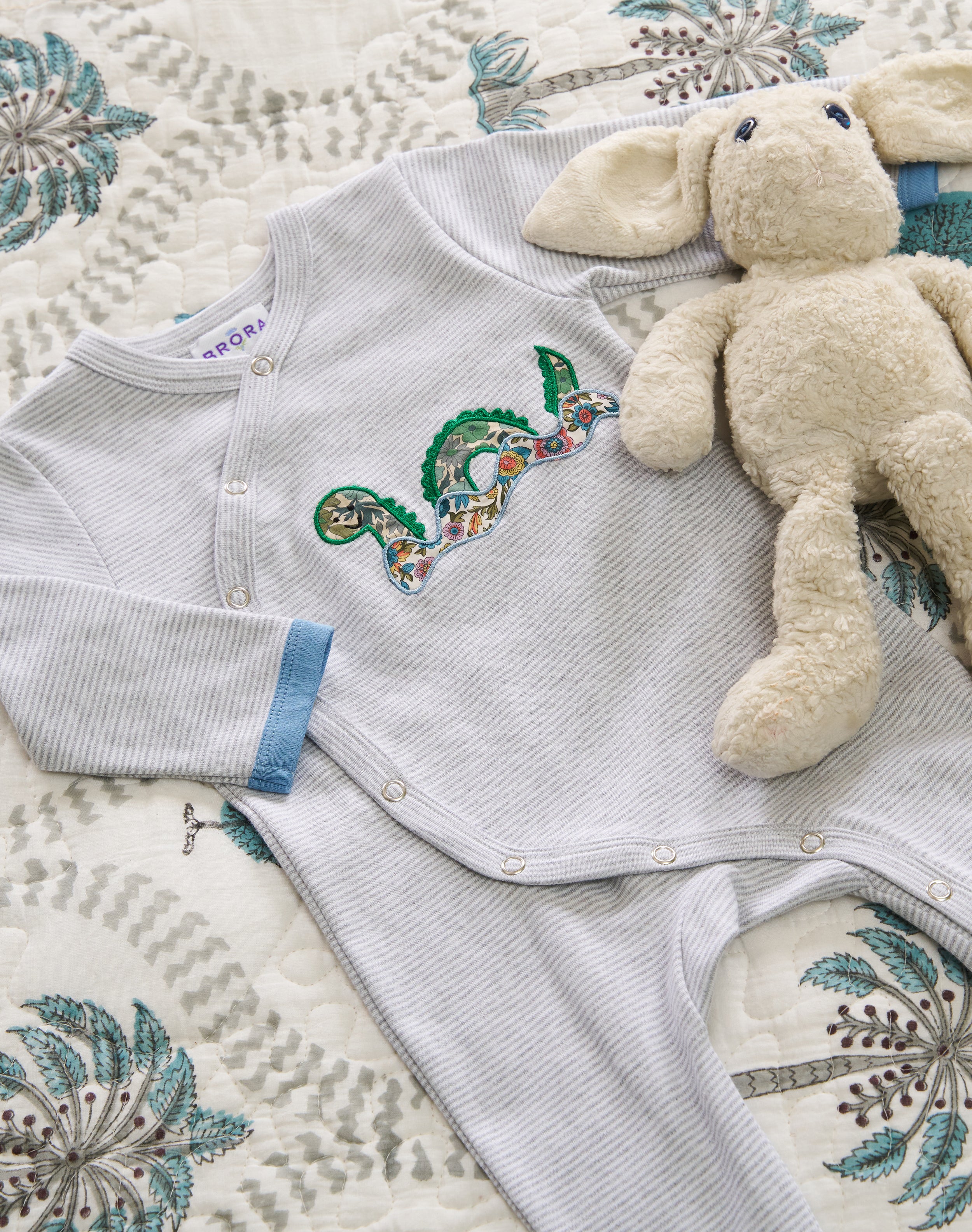 Liberty Print Applique Babygro