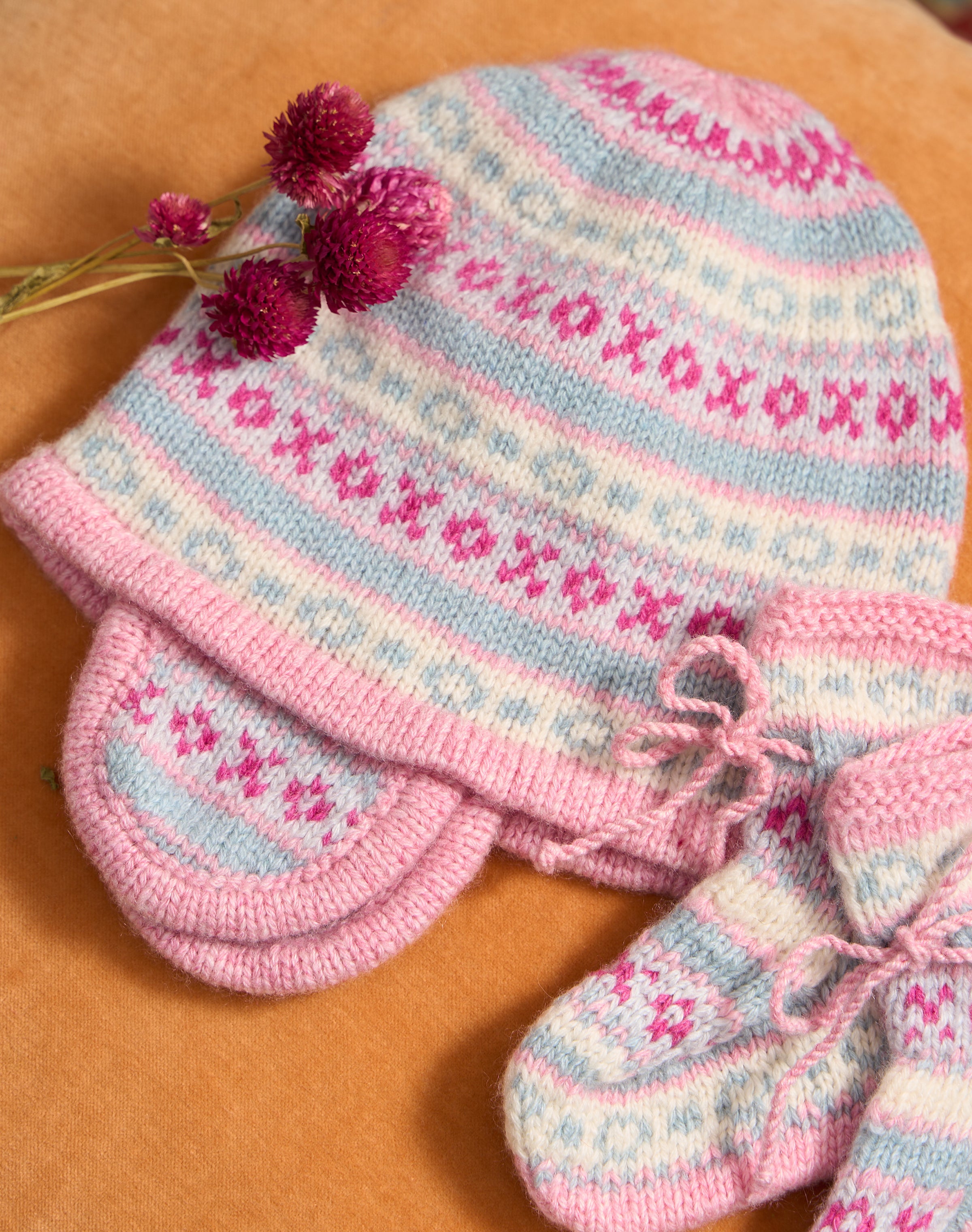 Cashmere Hand Knit Fair Isle Bootees