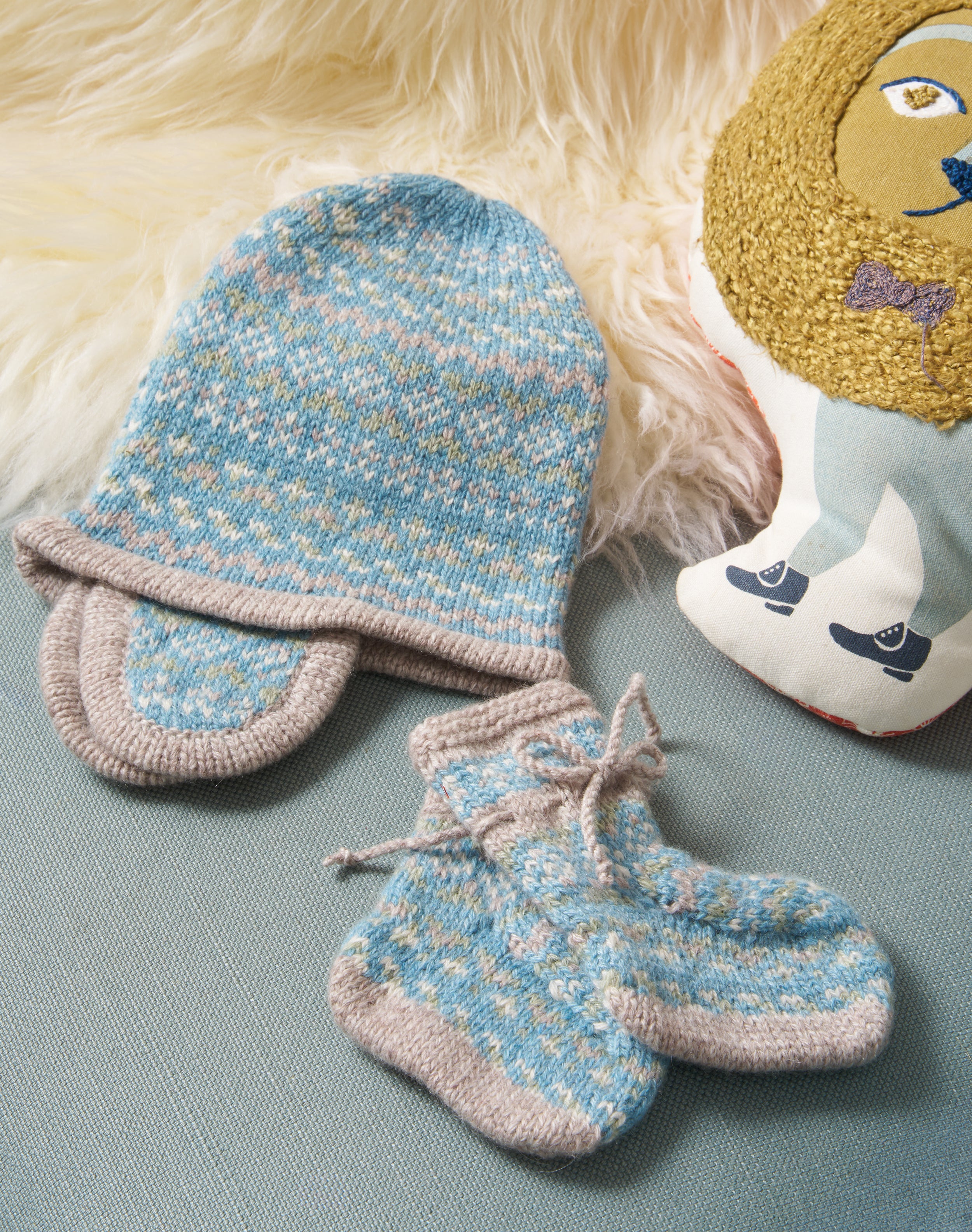Cashmere Hand Knit Folk Fair Isle Bonnet