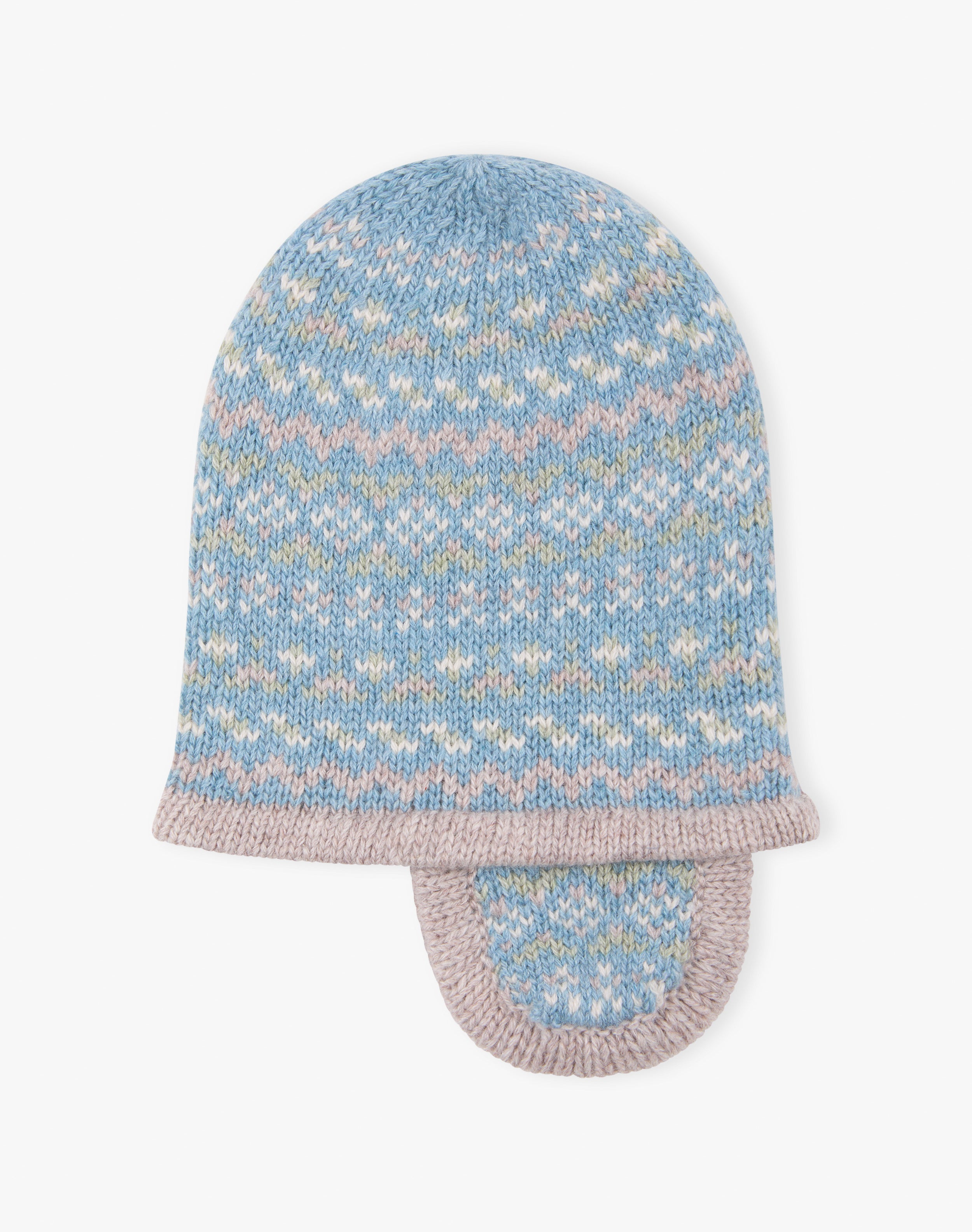 Cashmere Hand Knit Folk Fair Isle Bonnet