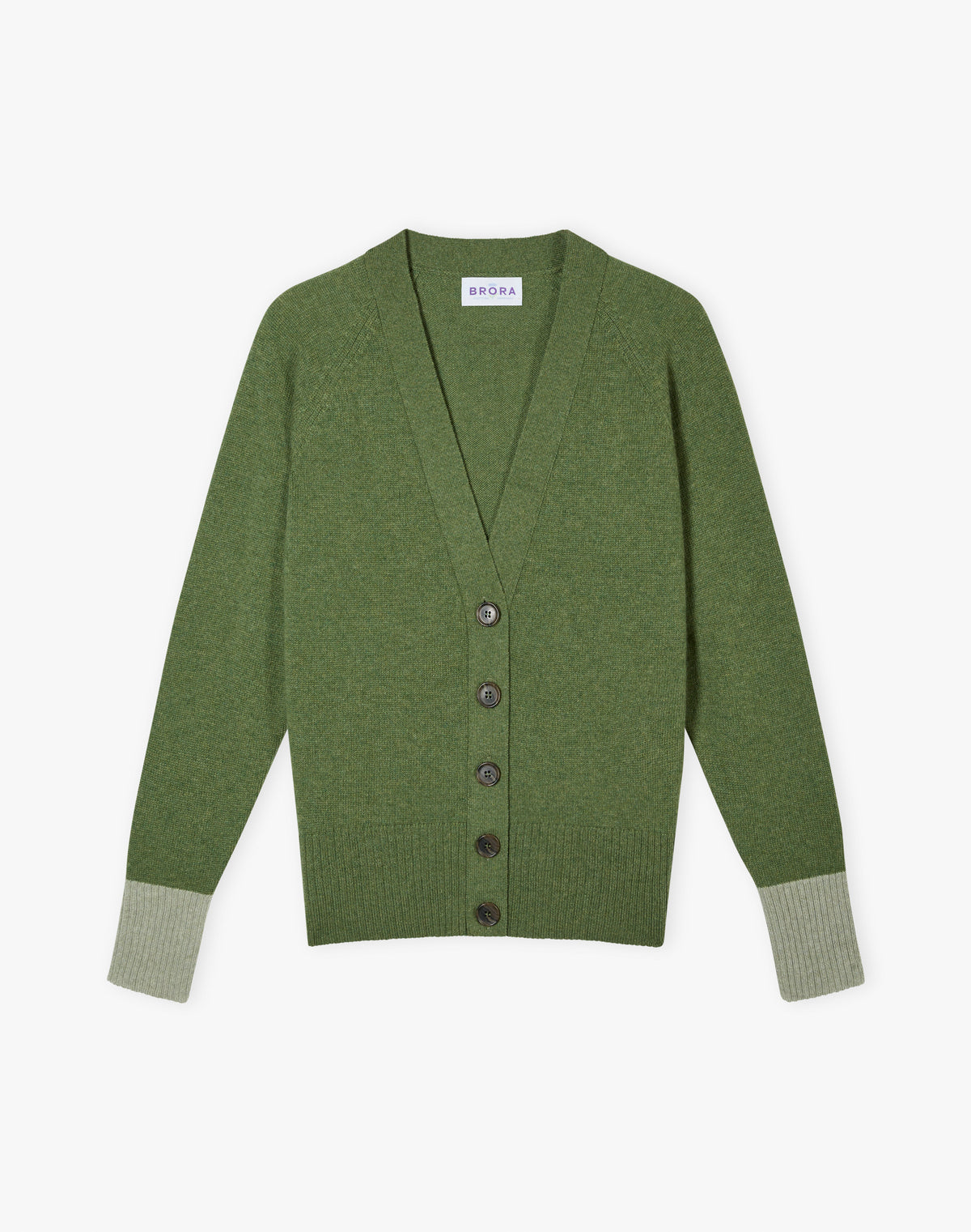 Cashmere Contrast Cuff Cardigan