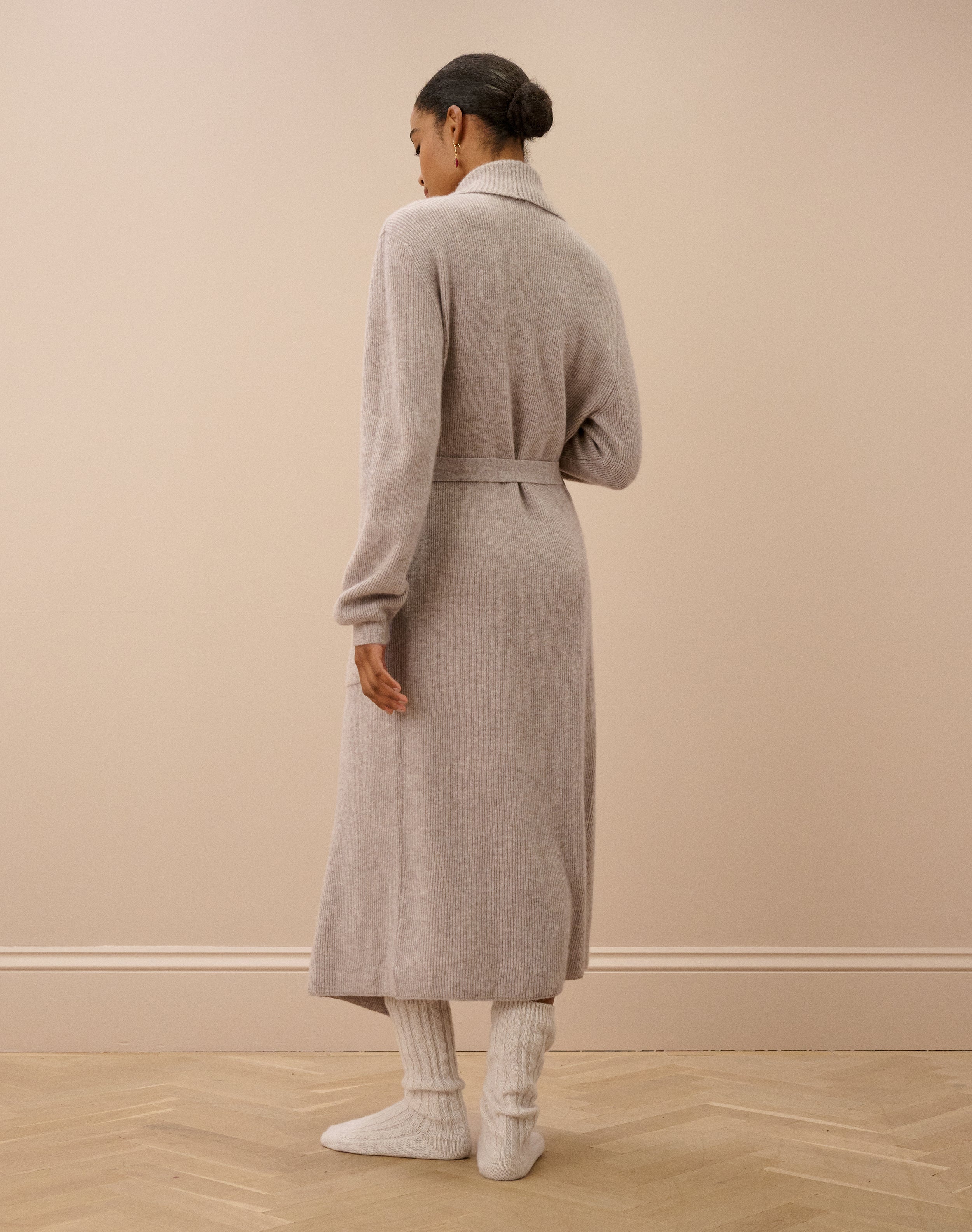 Cashmere Ribbed Dressing Gown