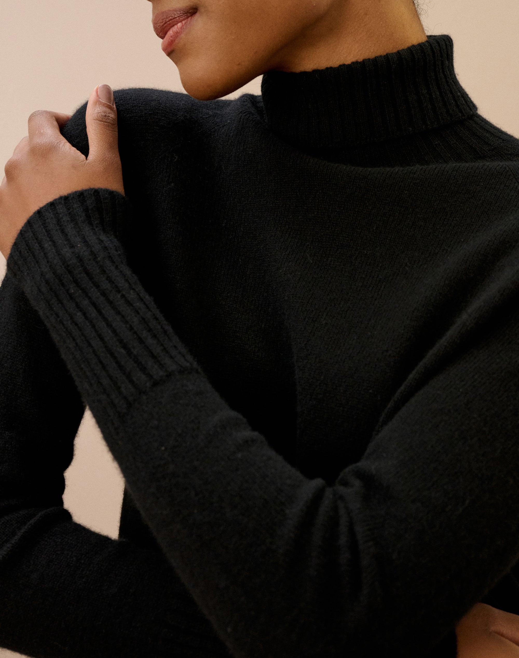 Cashmere Boxy Polo Neck