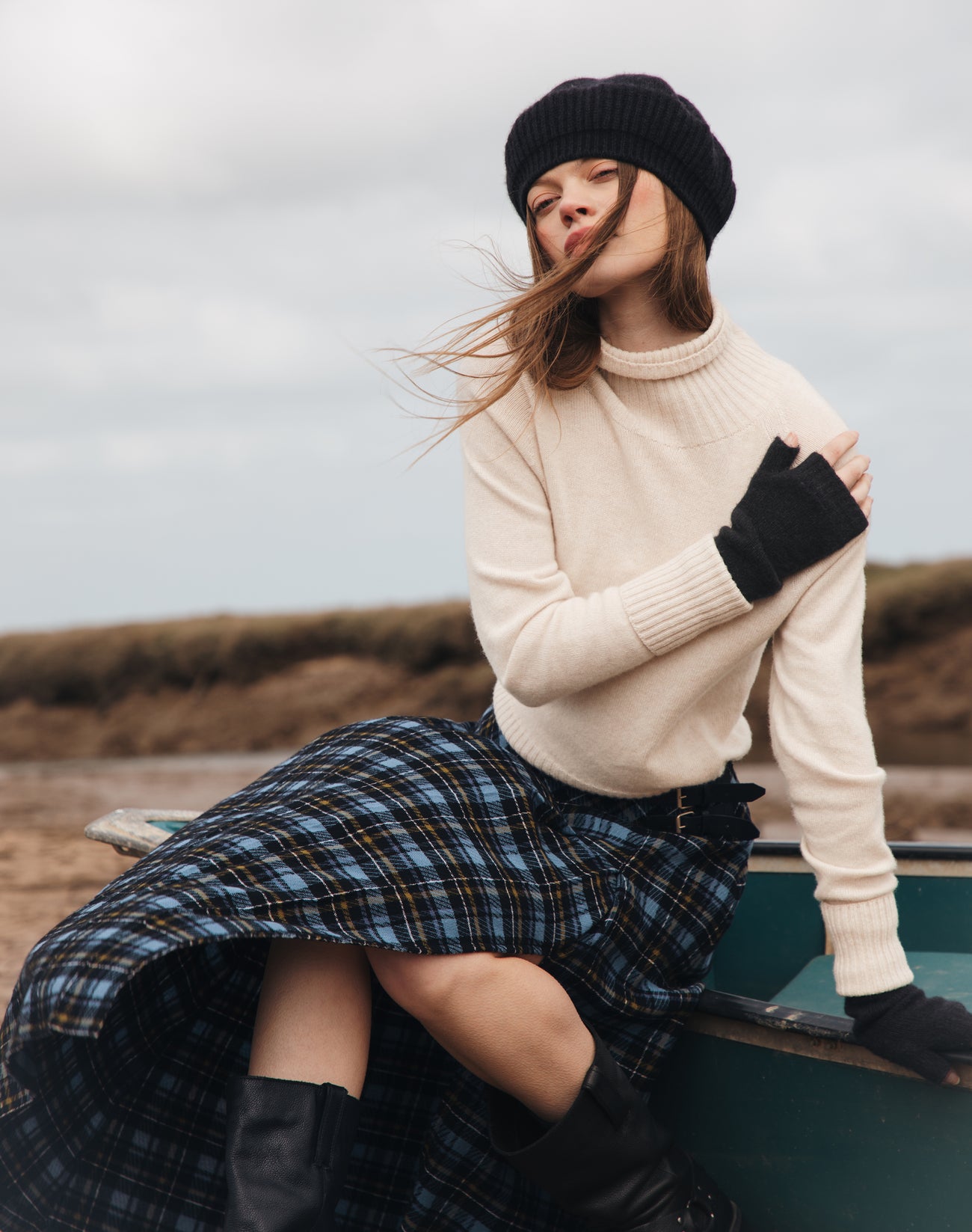 Cashmere Boxy Polo Neck