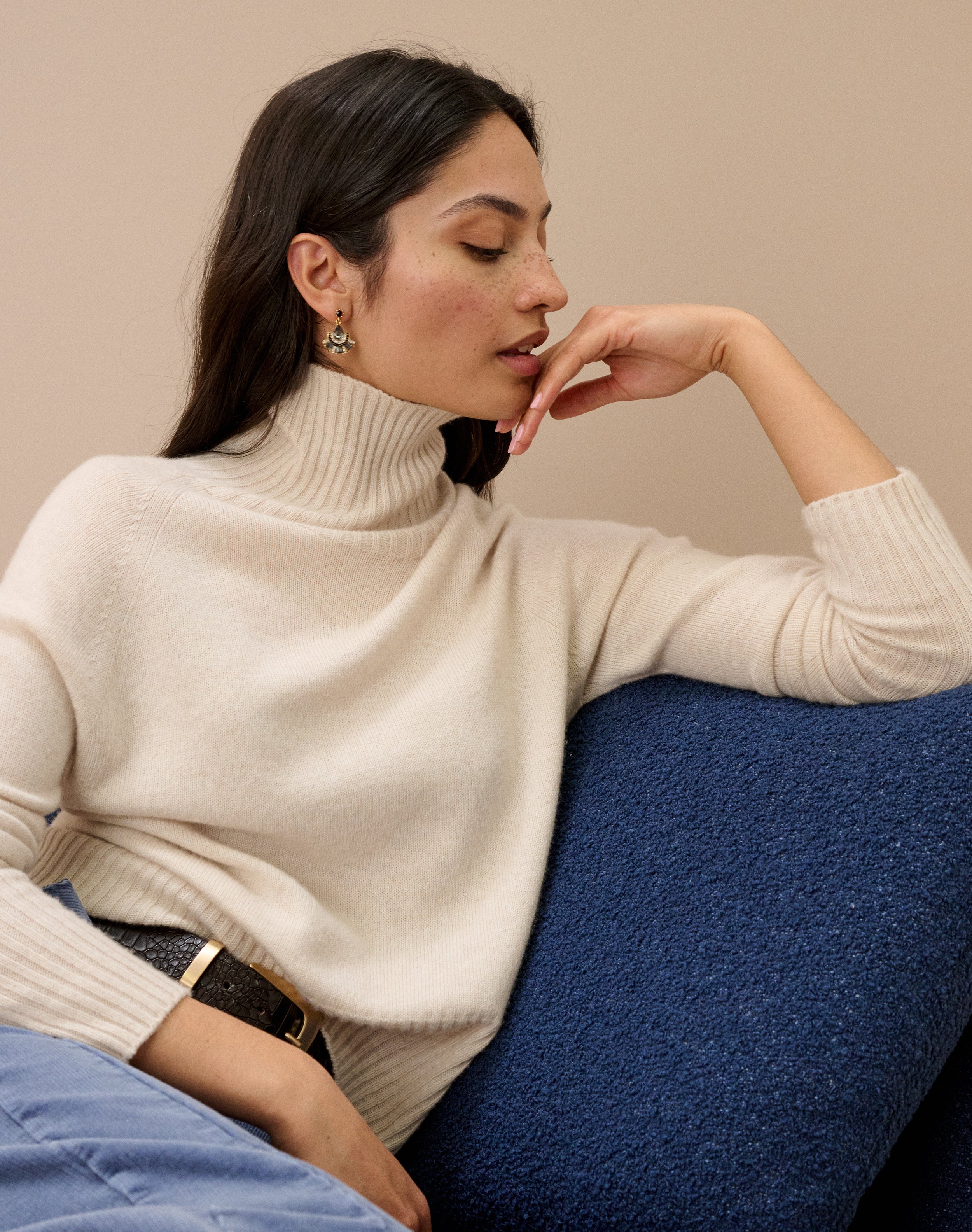 Cashmere Boxy Polo Neck