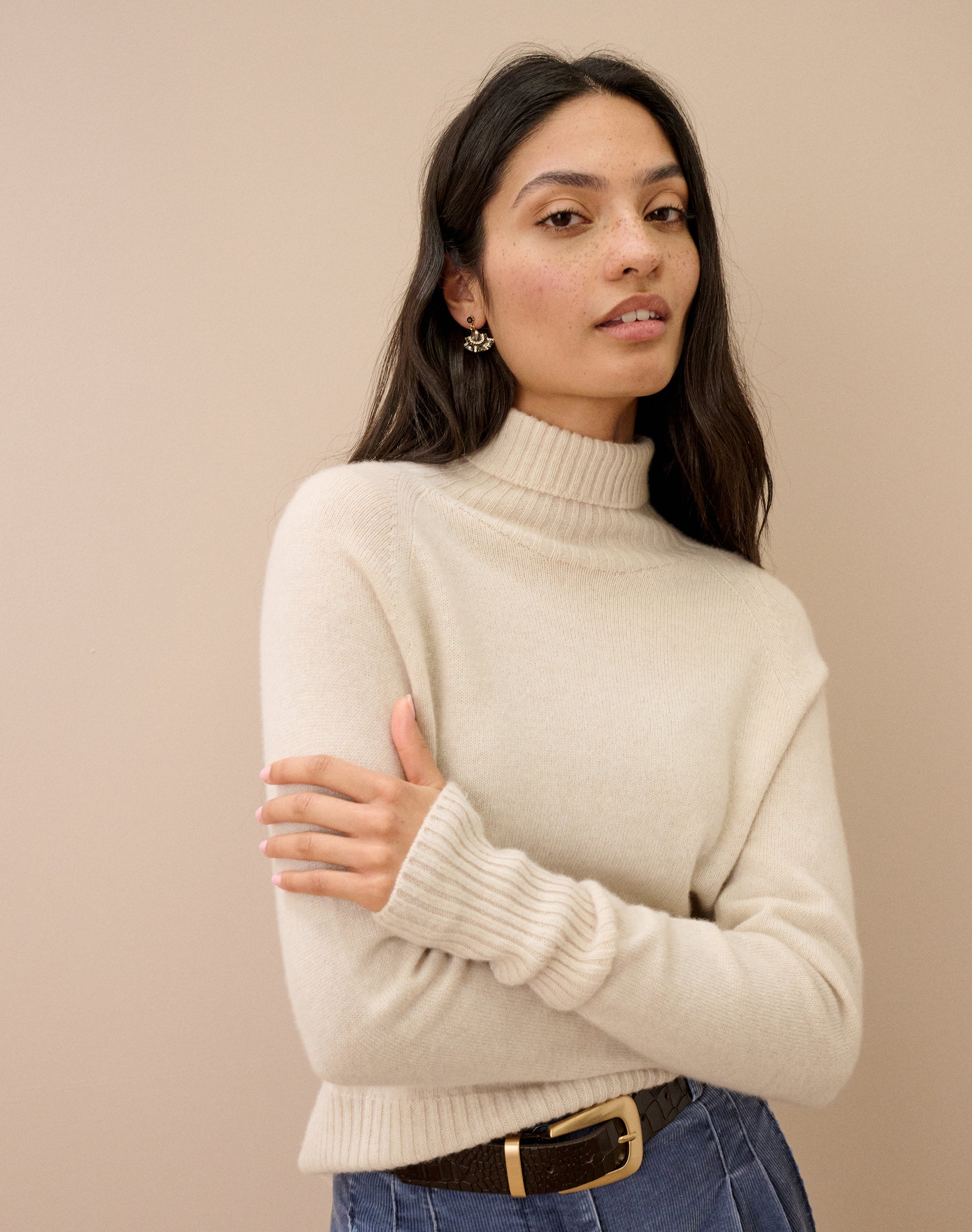Cashmere Boxy Polo Neck