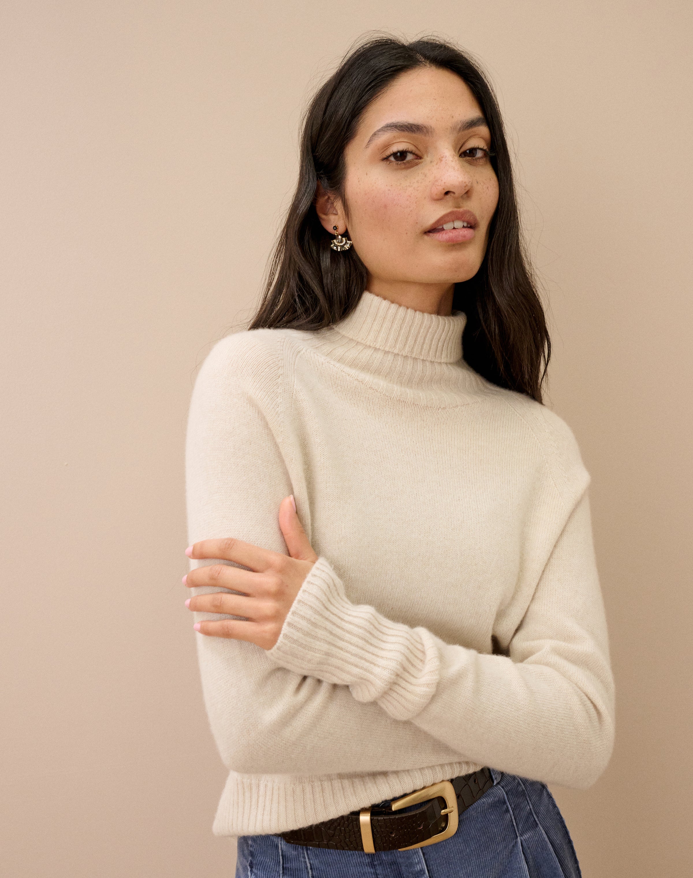 Cashmere Boxy Polo Neck