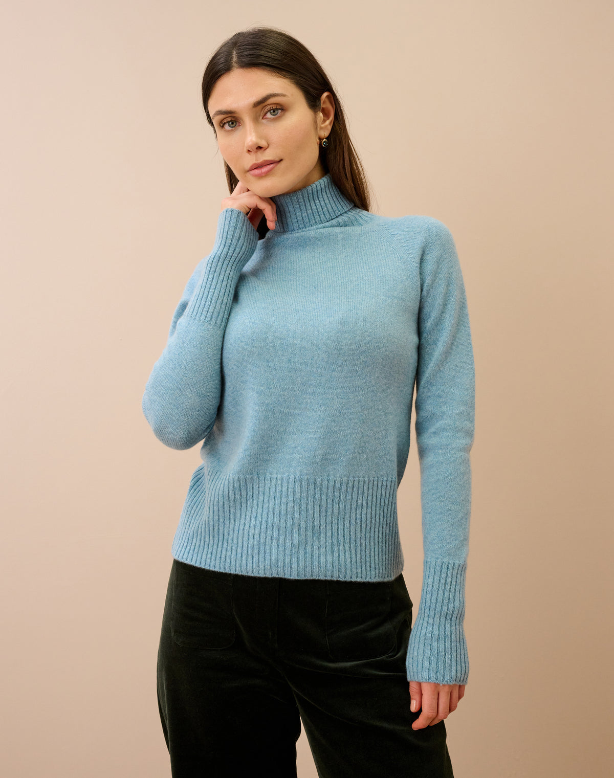 Cashmere Boxy Polo Neck