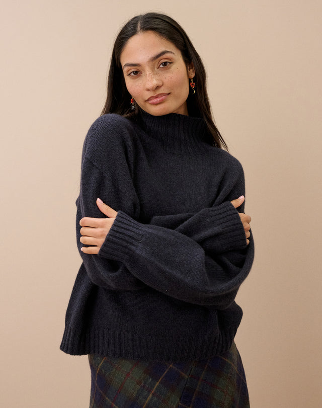 Cashmere Luxe Knit Polo Neck