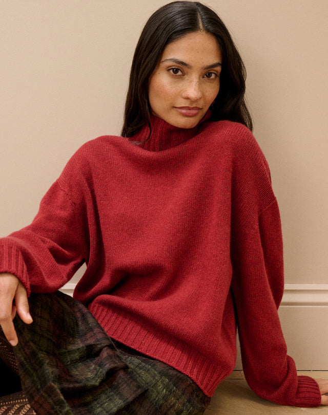 Cashmere Luxe Knit Polo Neck