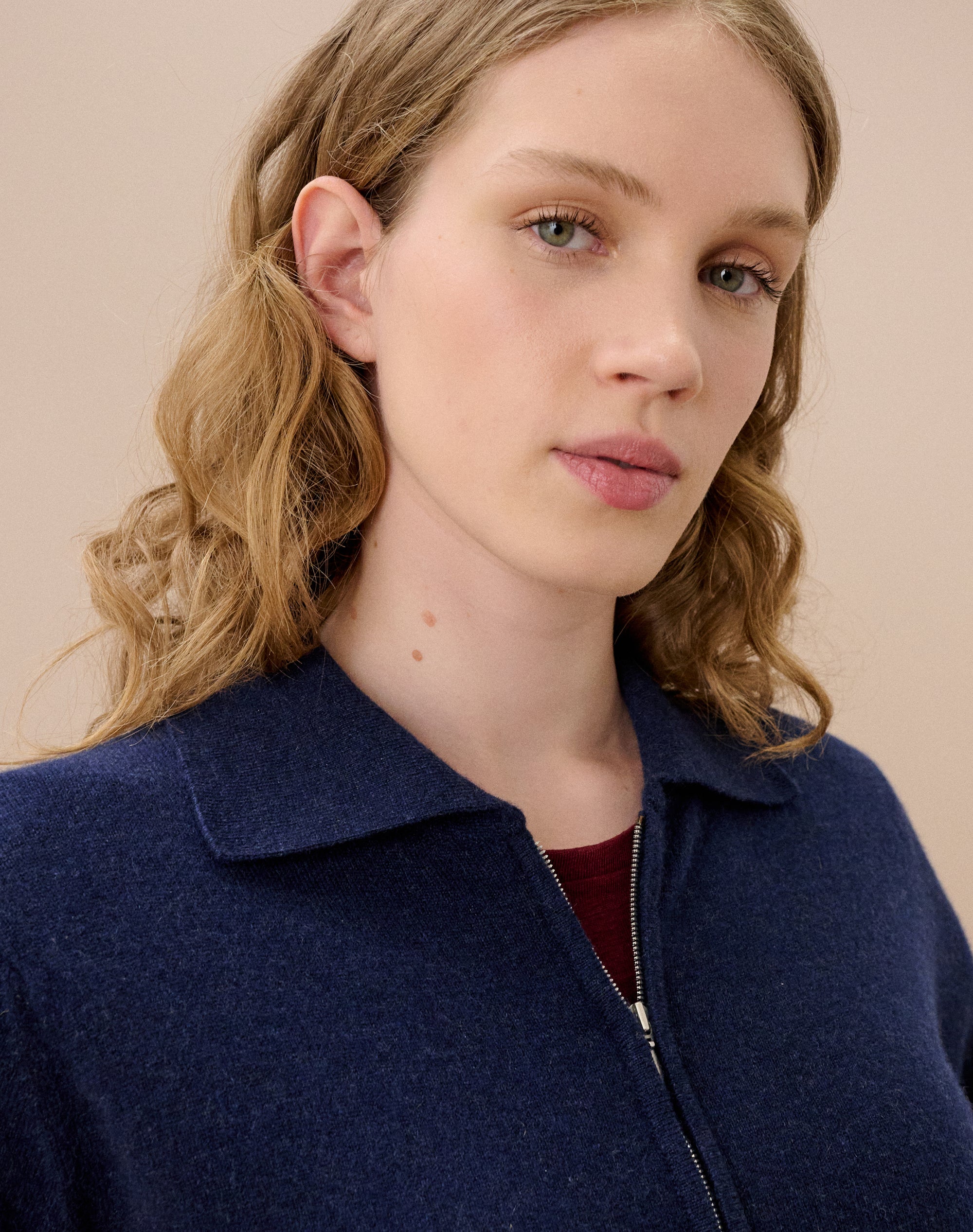 Cashmere Zip Up Cardigan