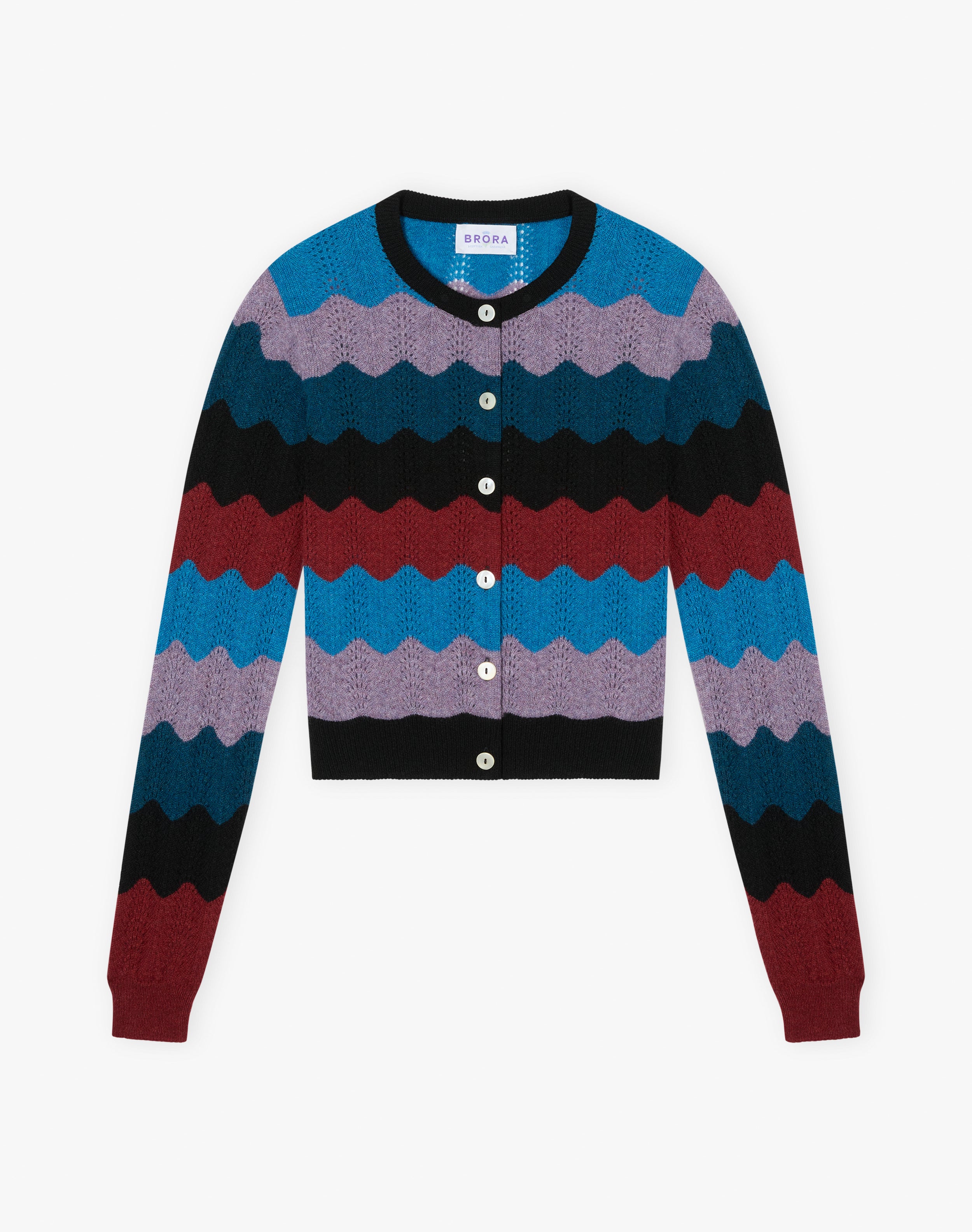 Cashmere Wave Knit Cardigan