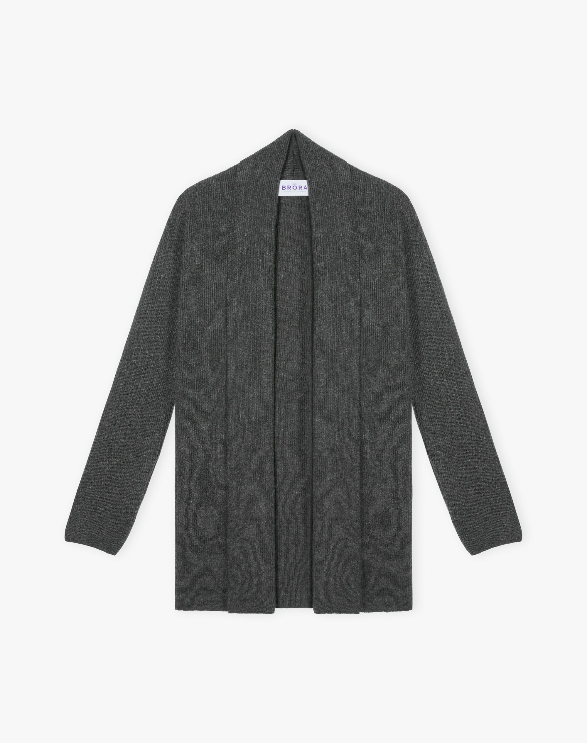 Cashmere Shawl Ribbed Cardigan