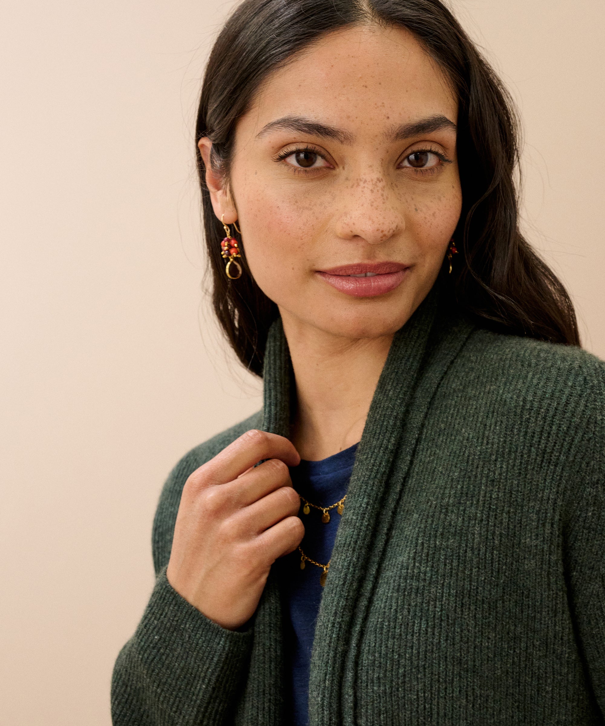 Cashmere Shawl Ribbed Cardigan