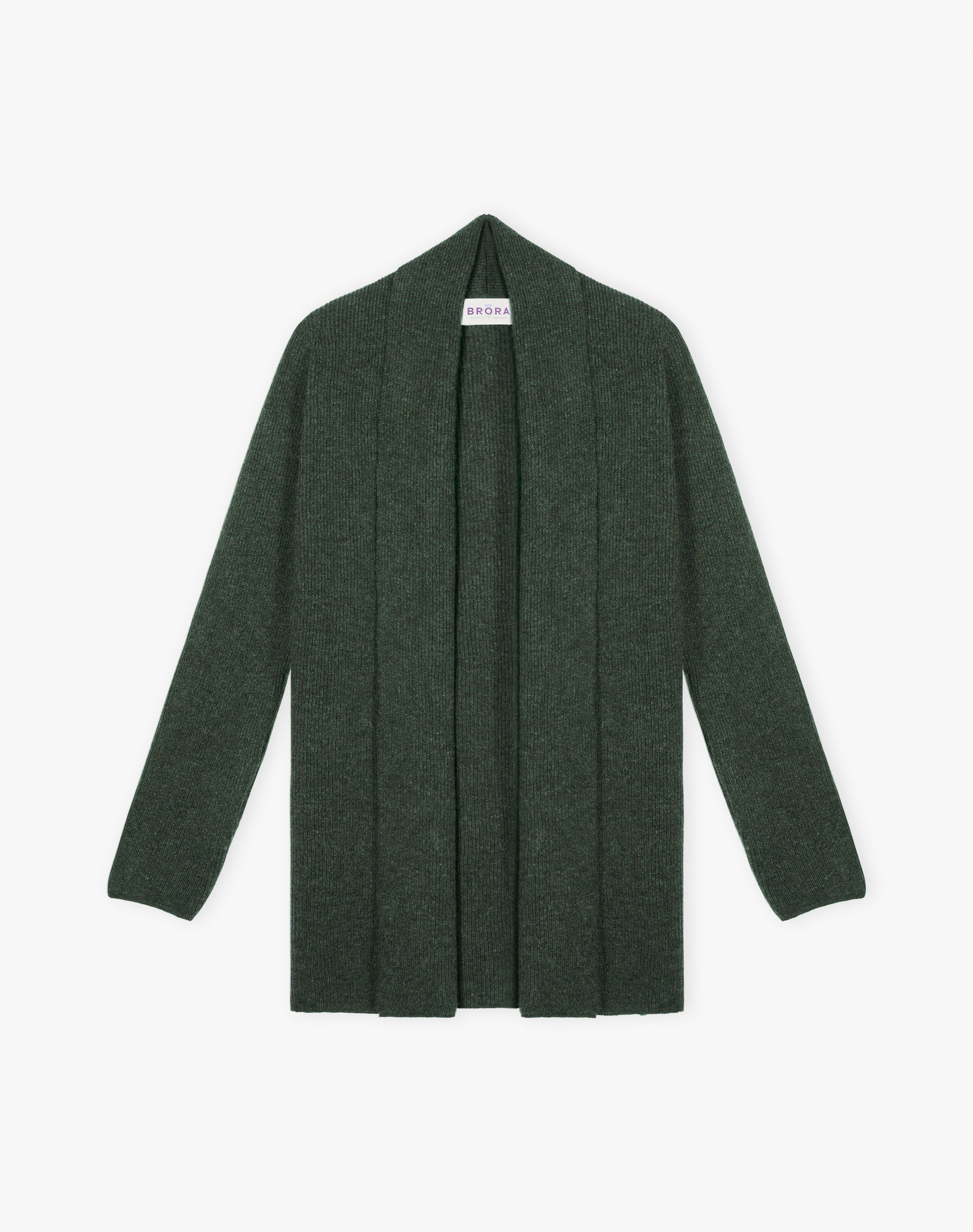 Cashmere Shawl Ribbed Cardigan