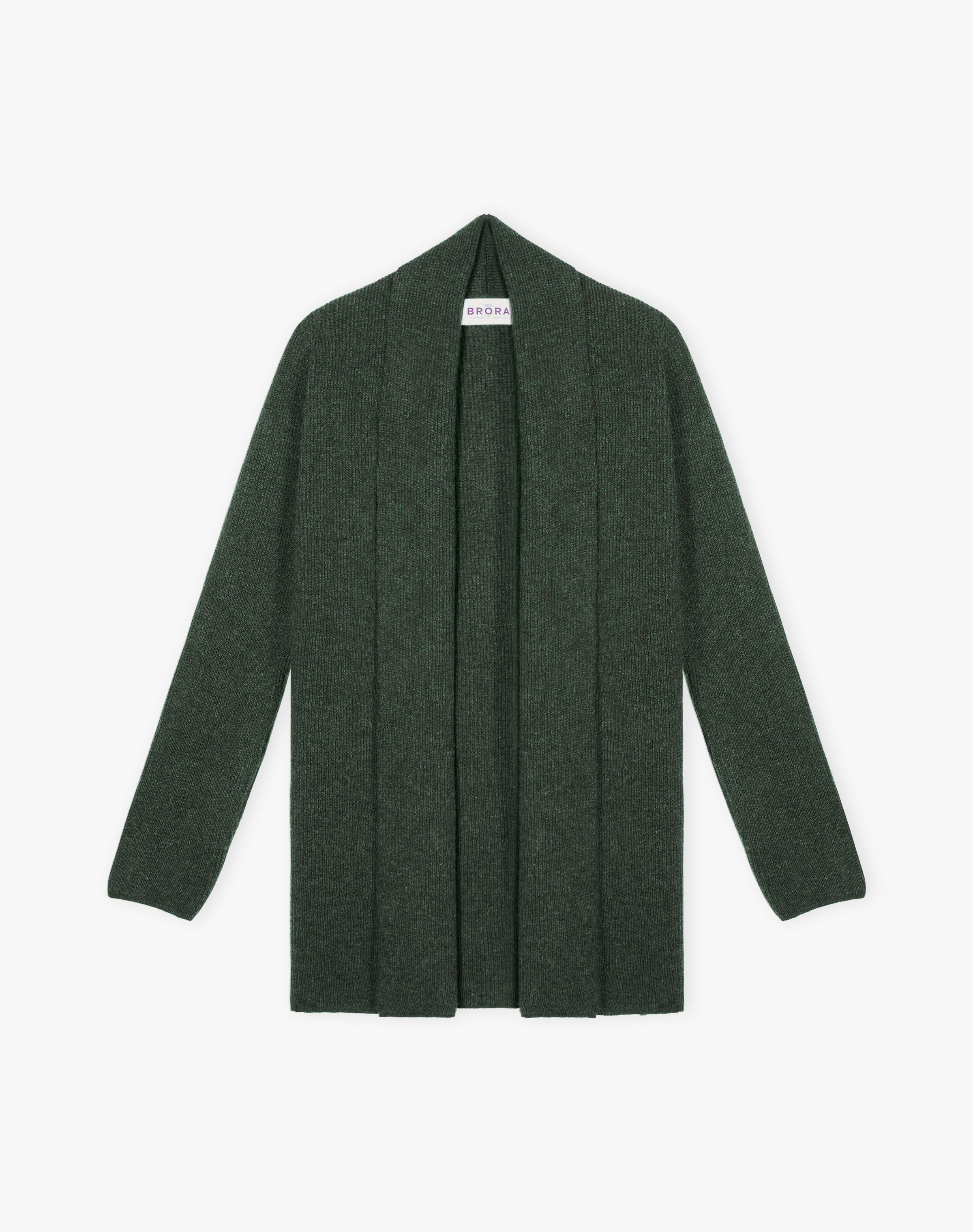 Cashmere Shawl Ribbed Cardigan