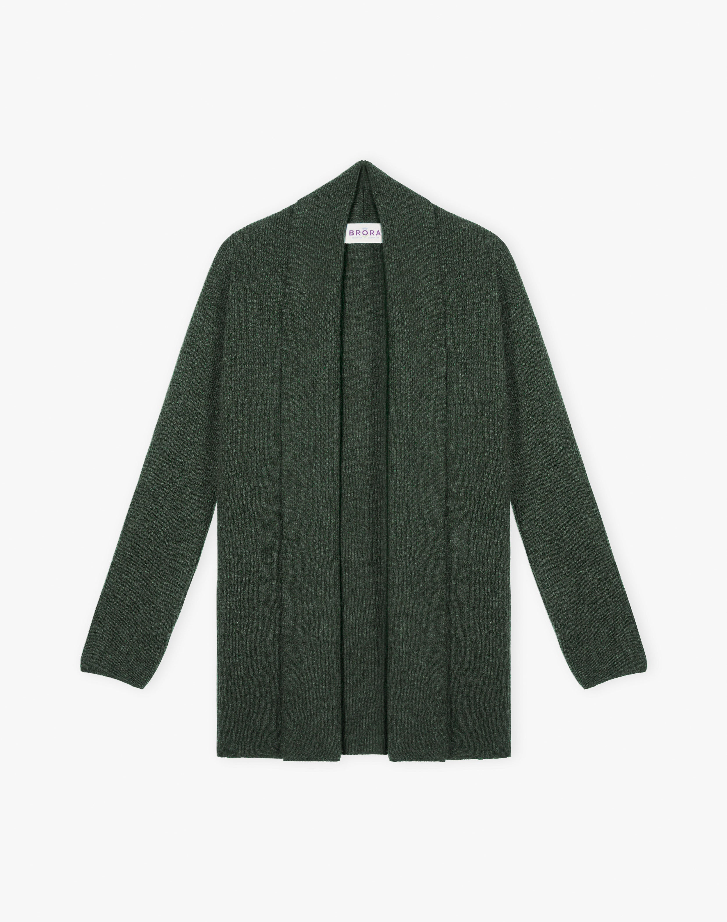 Cashmere Shawl Ribbed Cardigan