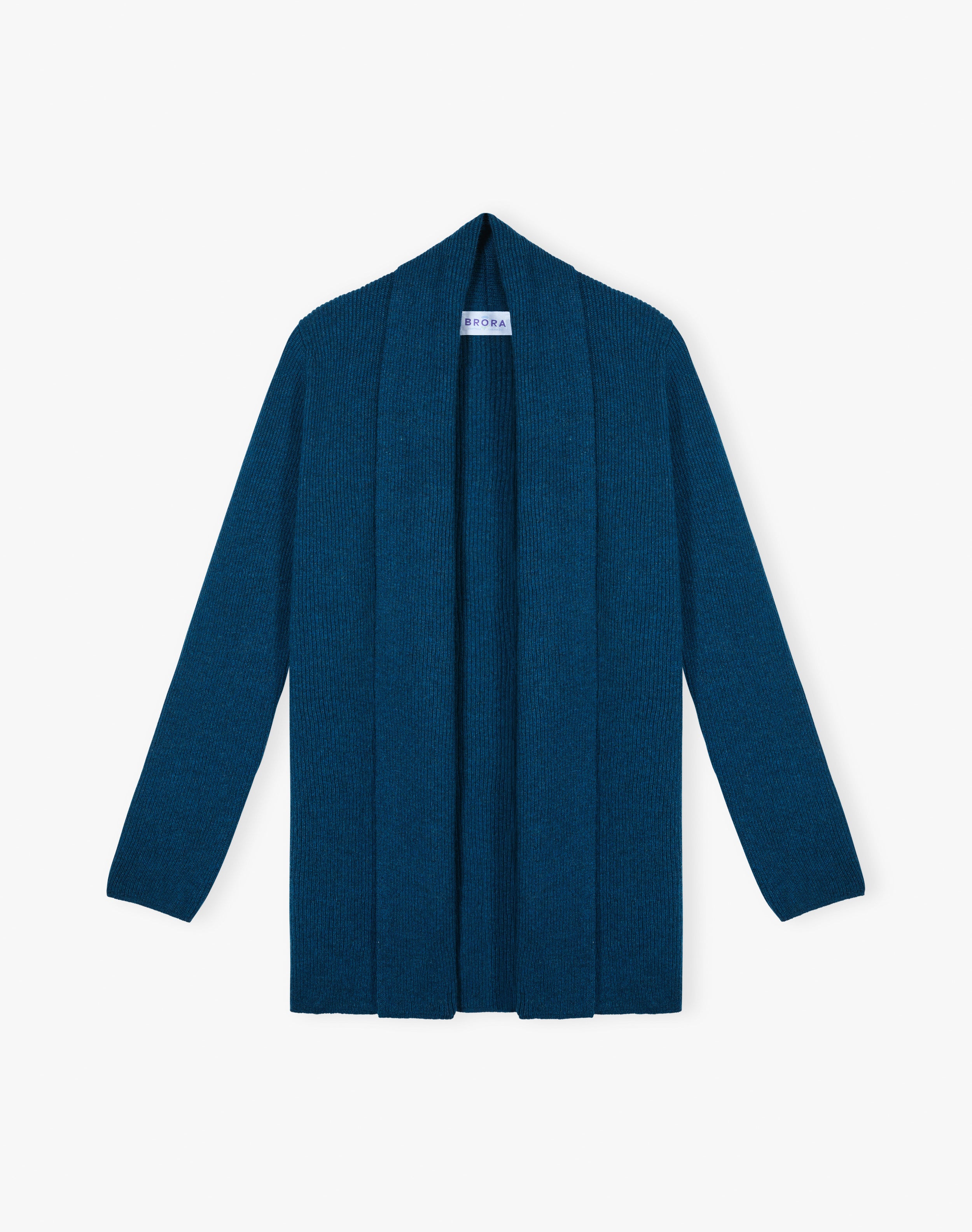 Cashmere Shawl Ribbed Cardigan