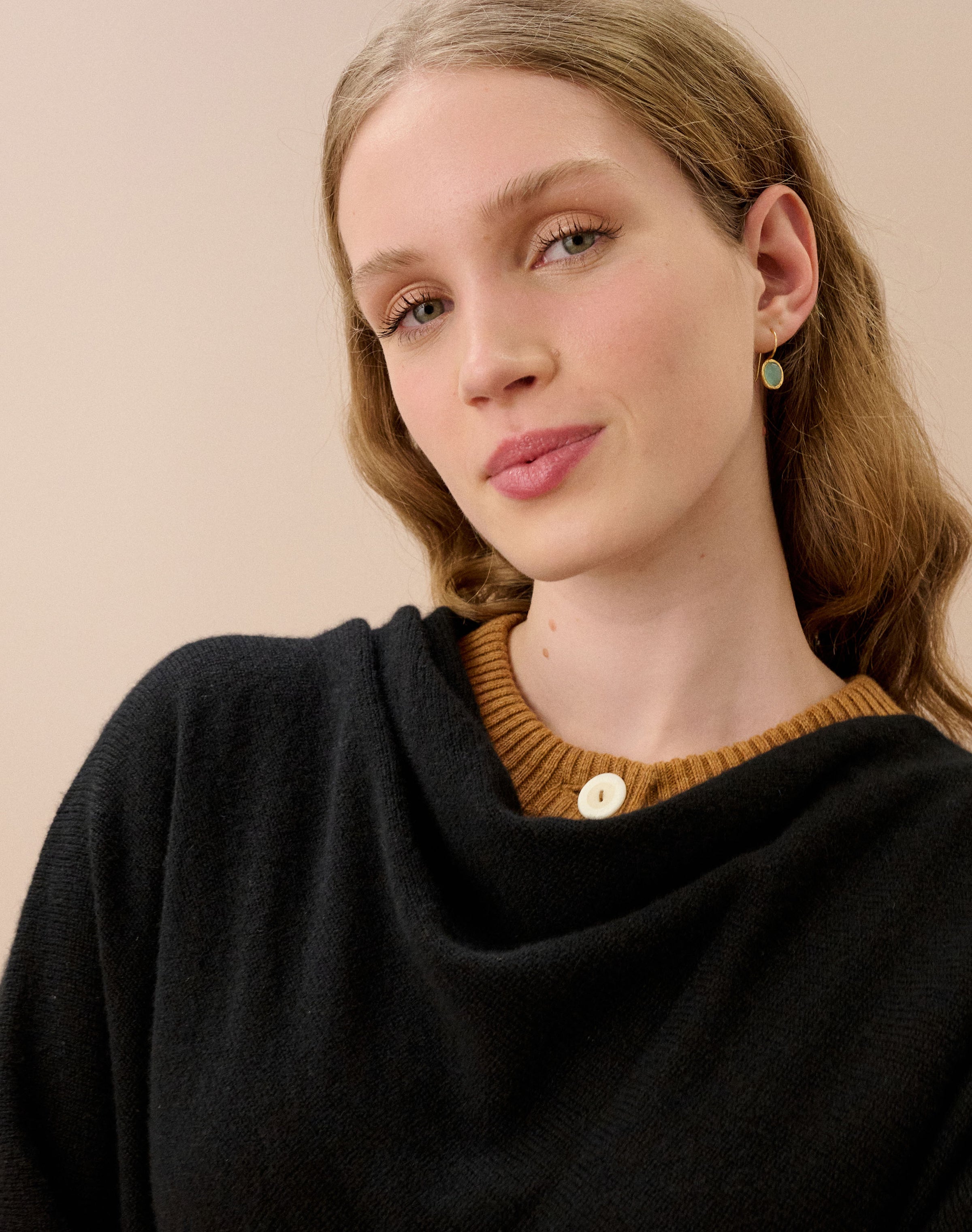 Cashmere Gauzy Knit Poncho
