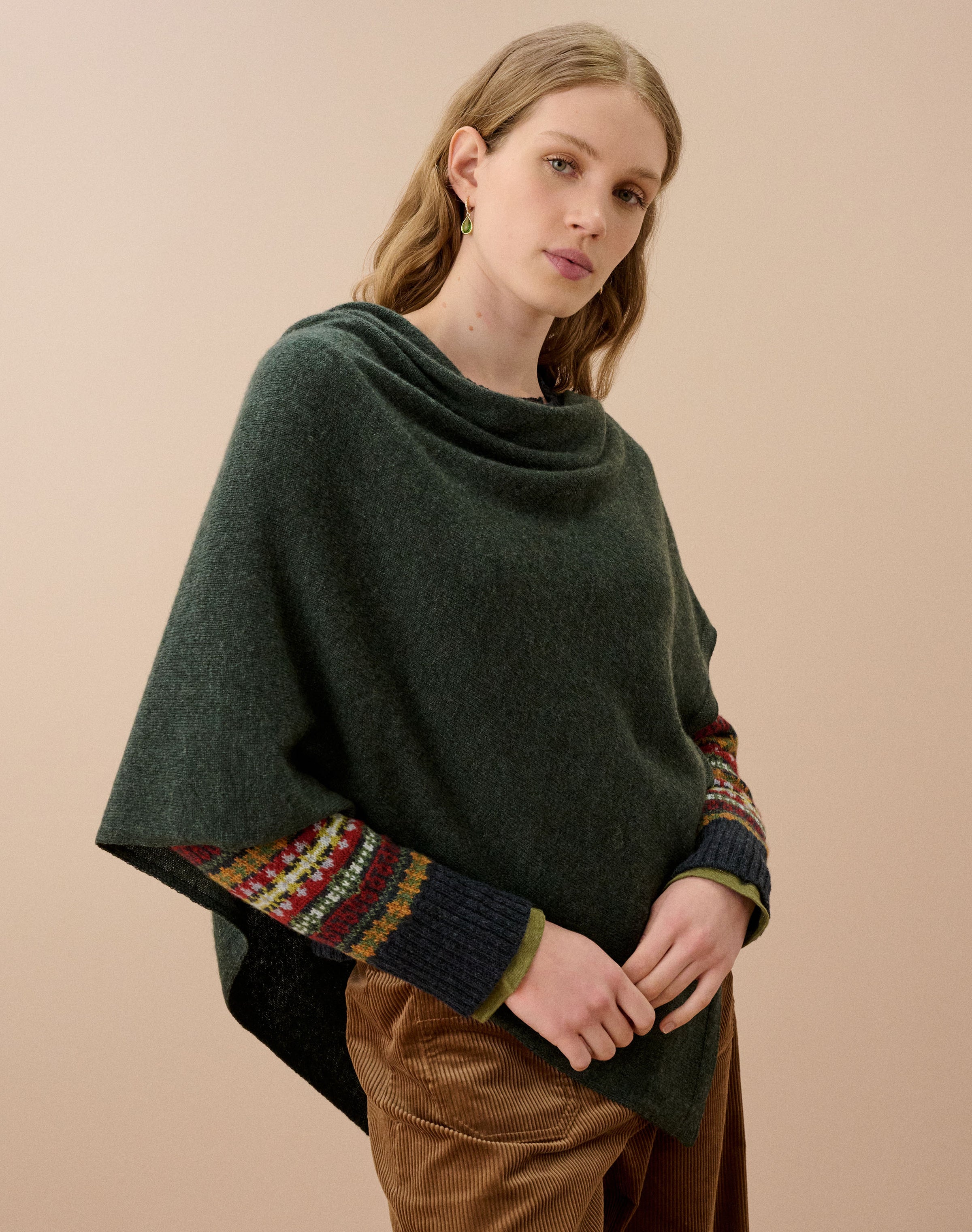 Cashmere Gauzy Knit Poncho