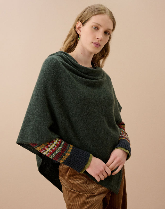 Cashmere Gauzy Knit Poncho