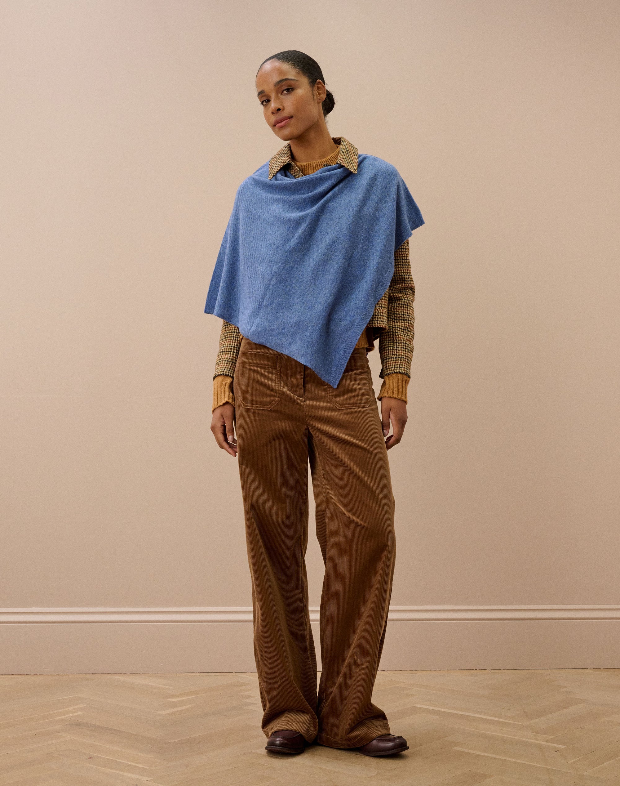 Cashmere Gauzy Knit Poncho