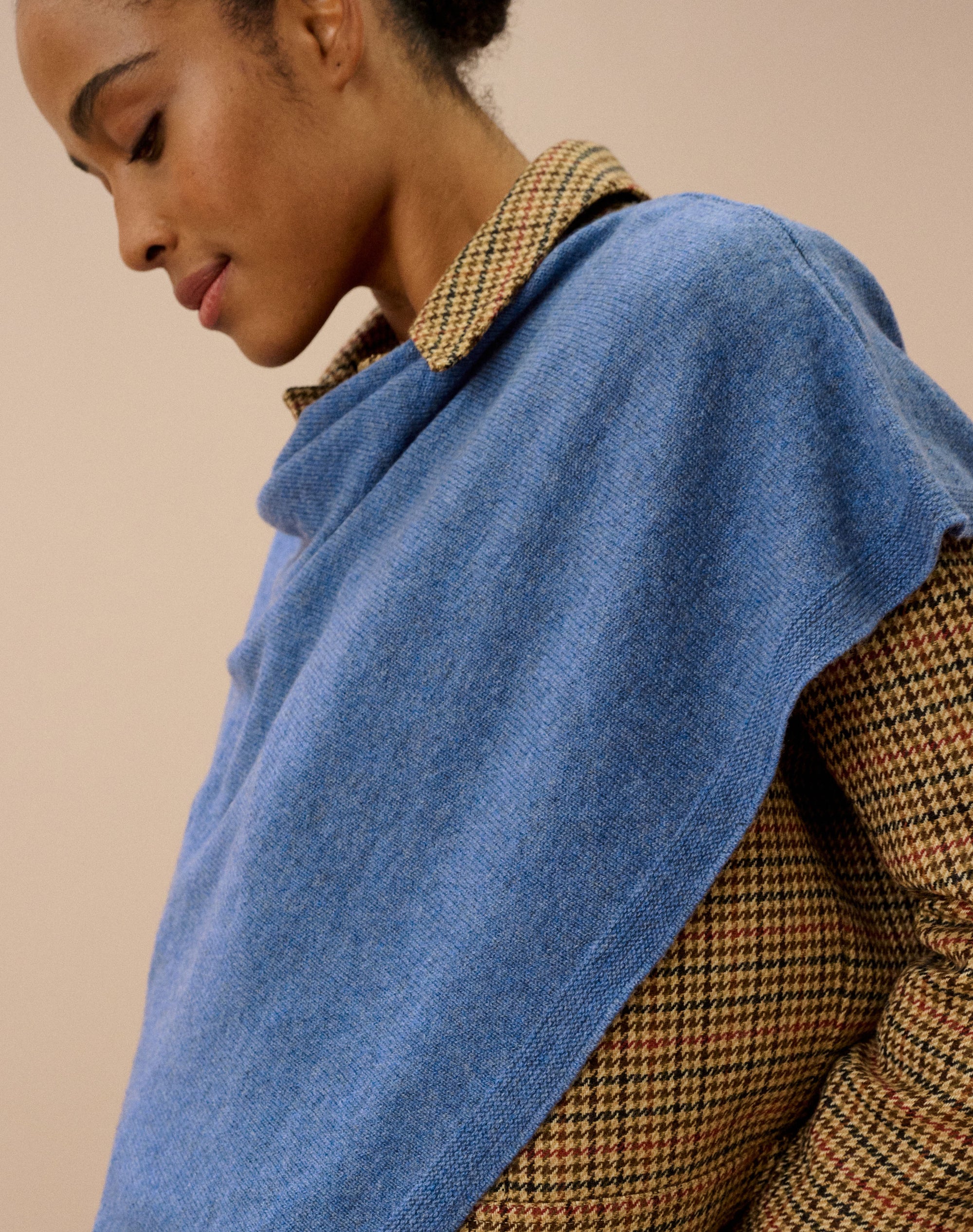 Cashmere Gauzy Knit Poncho