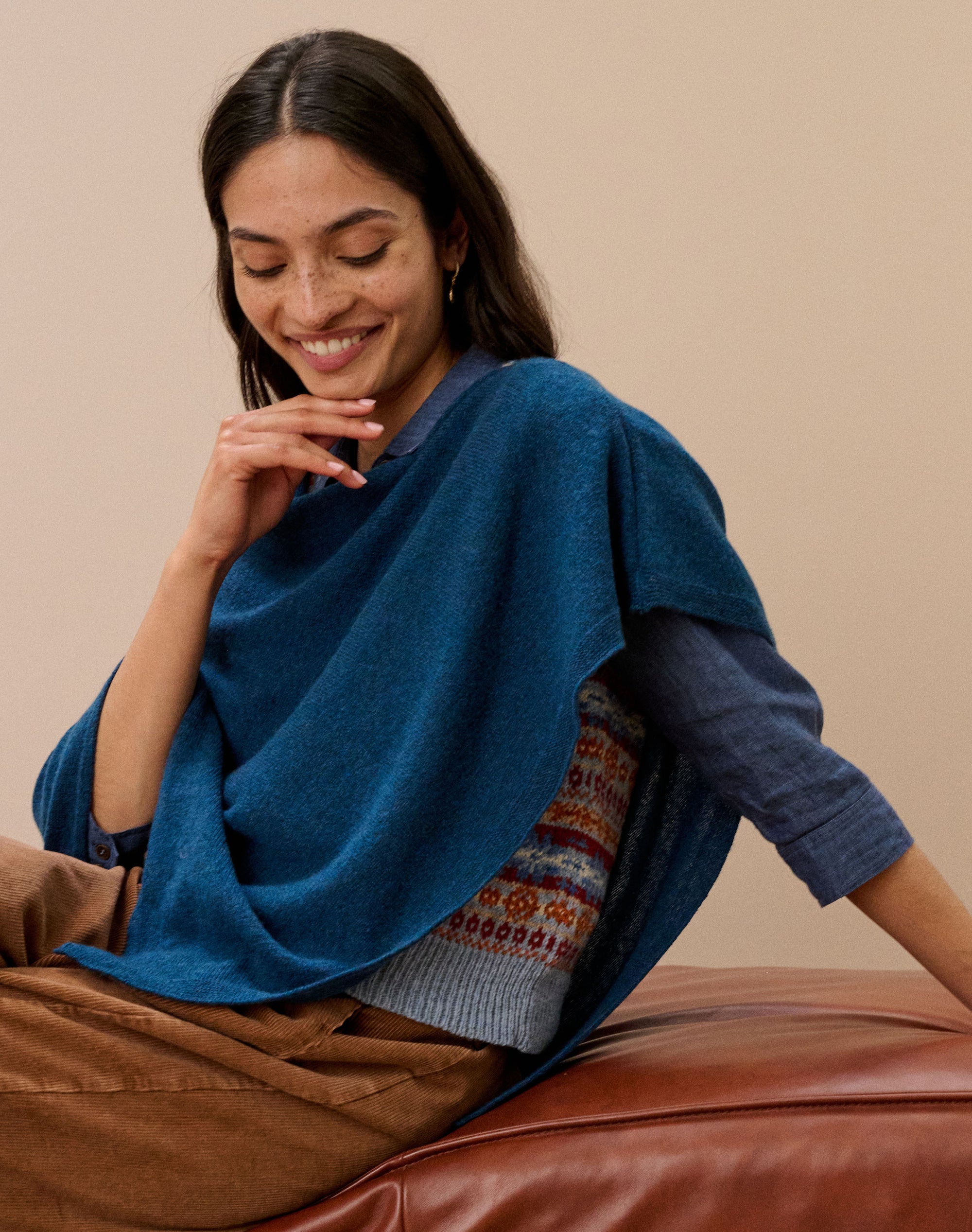 Cashmere Gauzy Knit Poncho