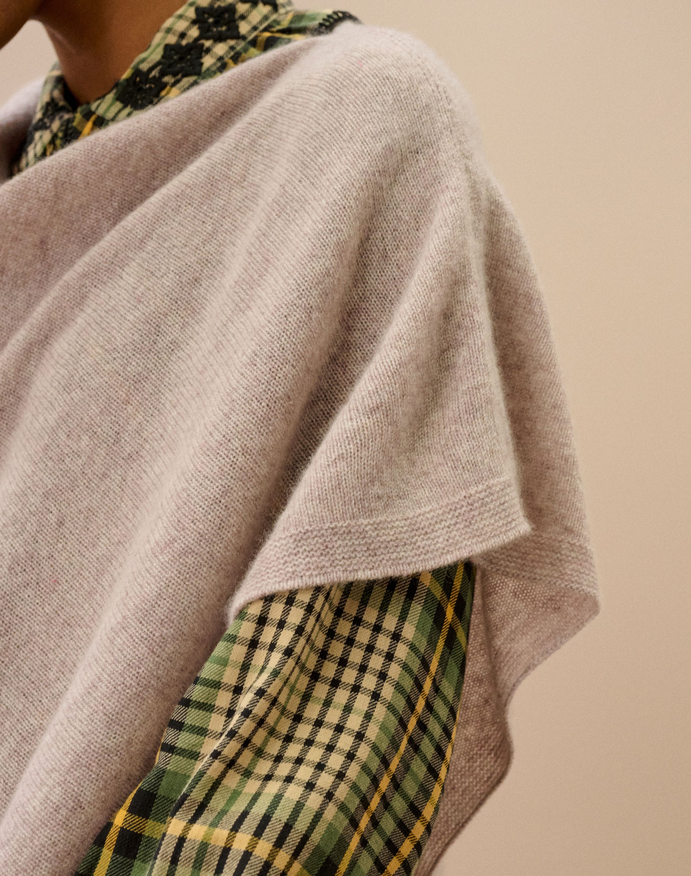 Cashmere Gauzy Knit Poncho