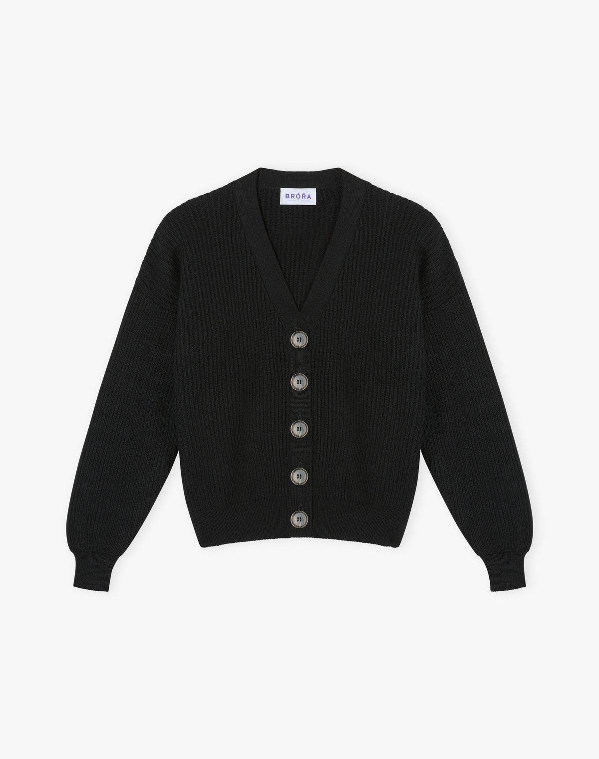 Cashmere V Neck Ribbed Cardigan