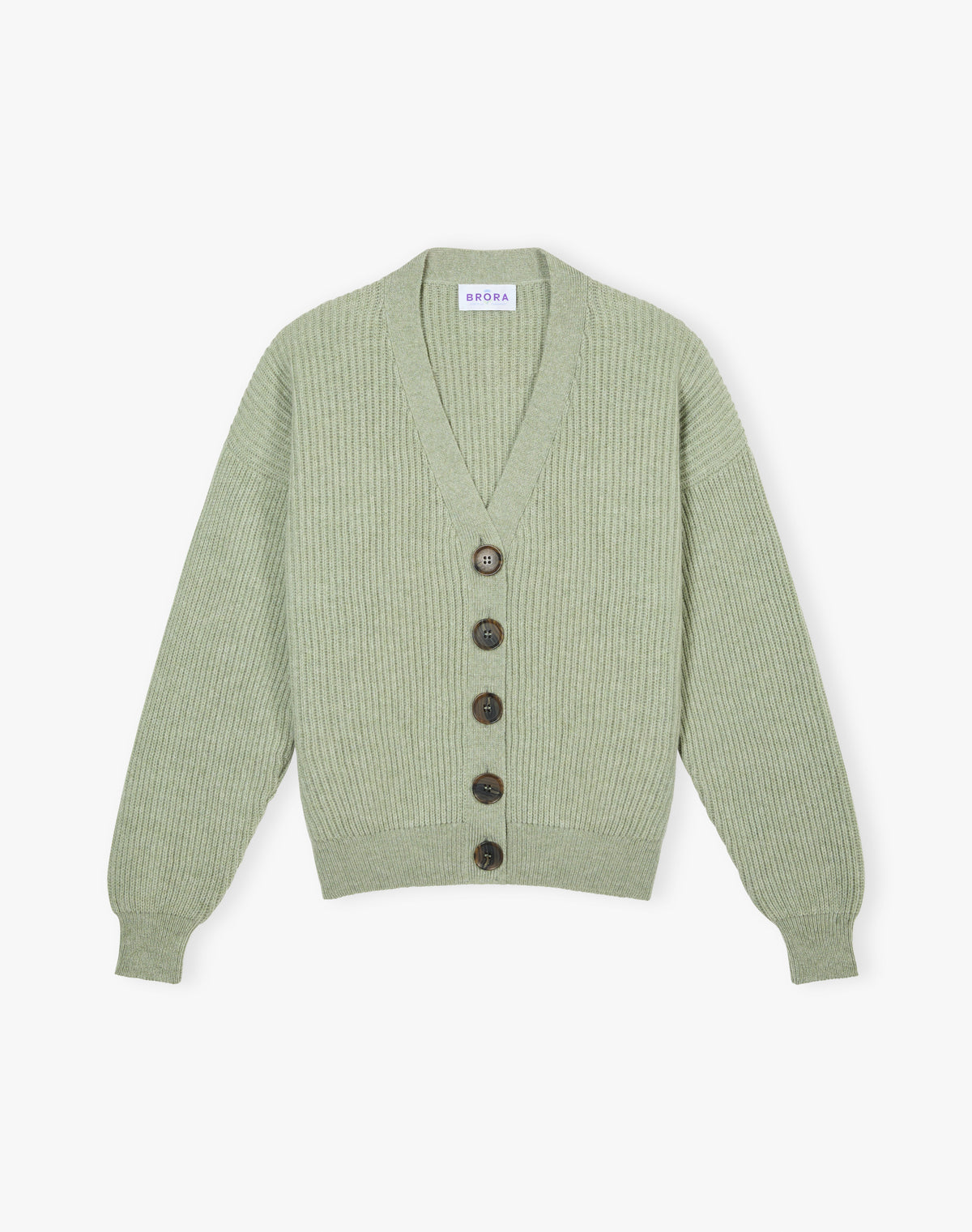 Cashmere V Neck Ribbed Cardigan
