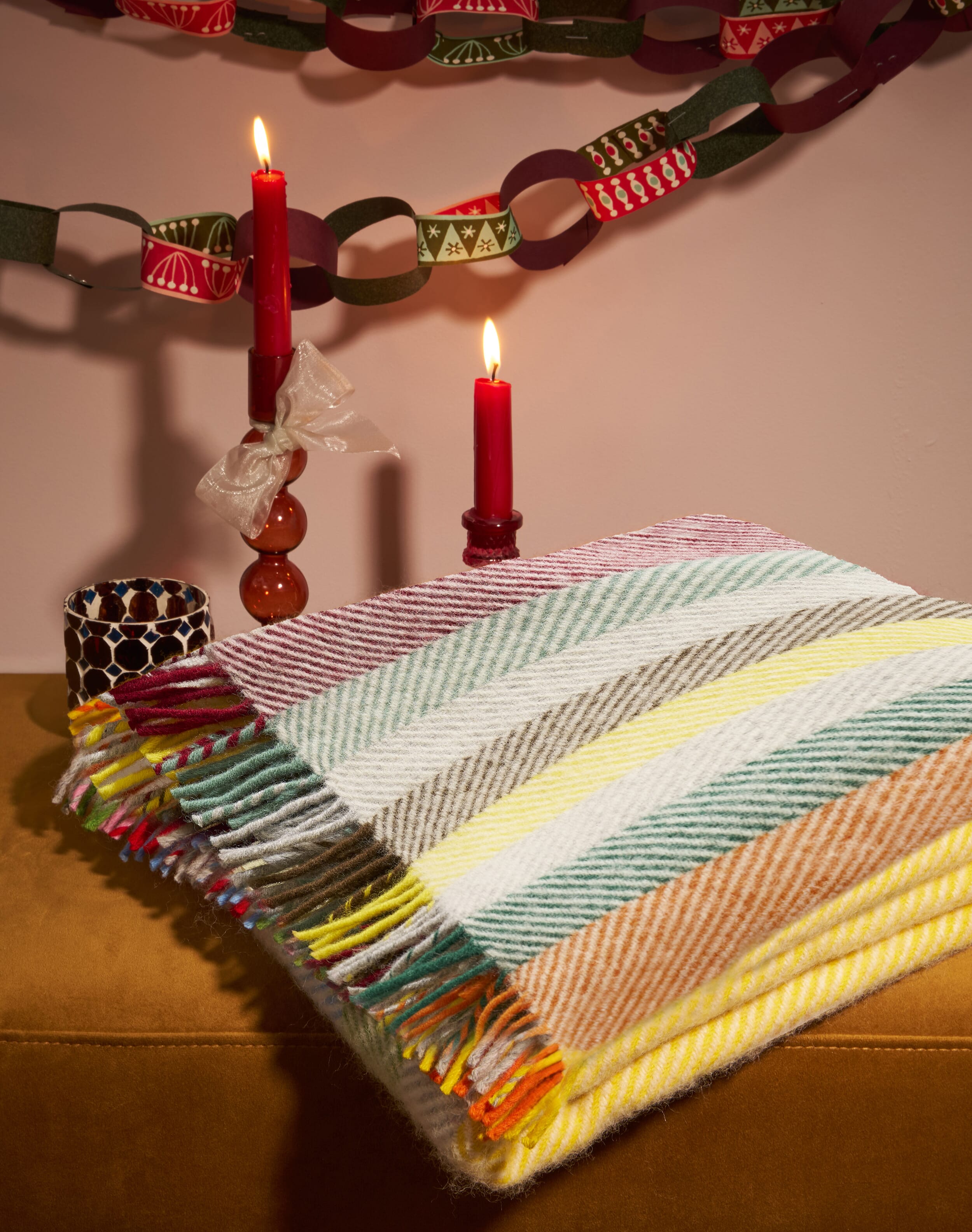 Pure Wool Herringbone Stripe Rug
