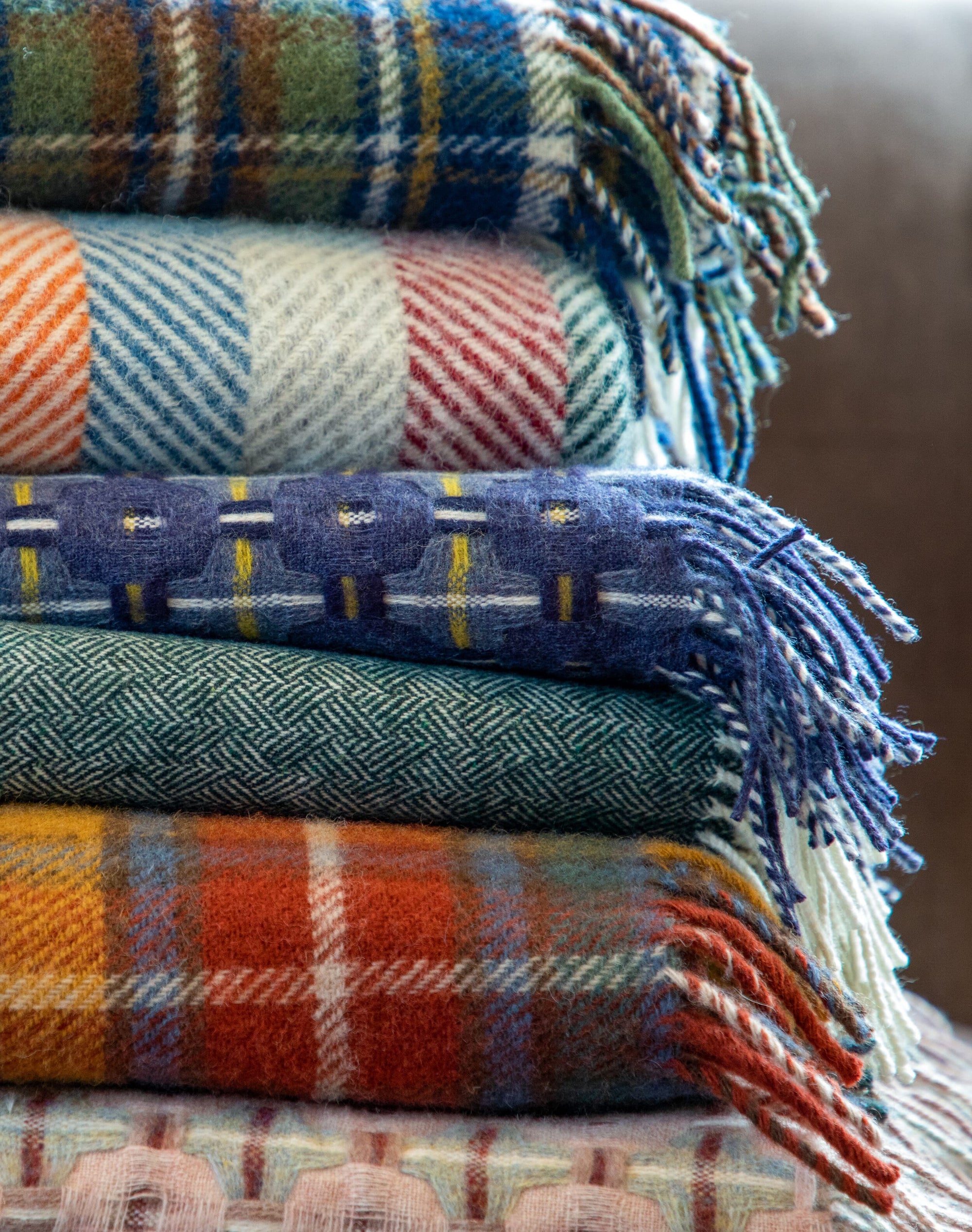 Pure Wool Herringbone Stripe Rug