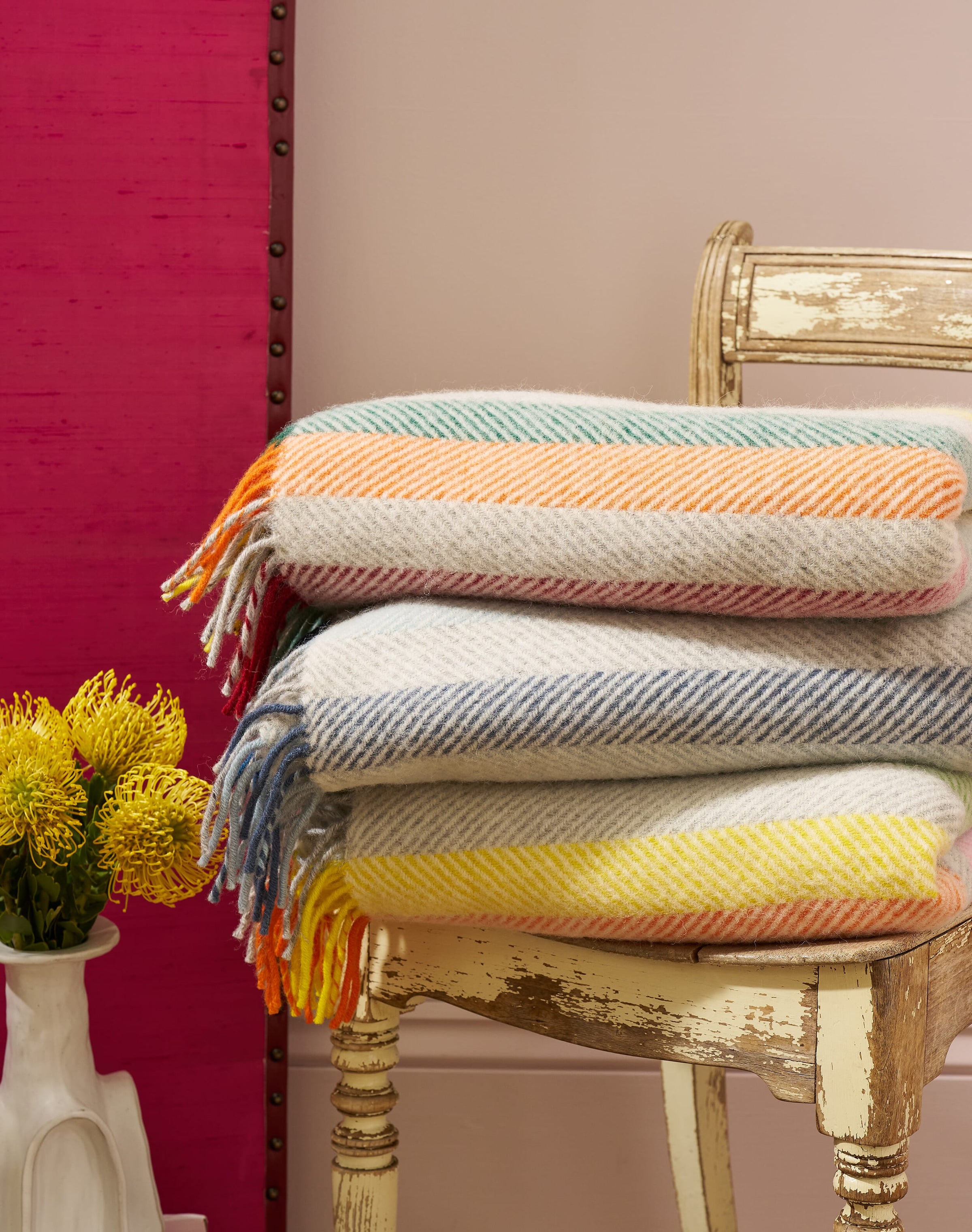 Pure Wool Herringbone Stripe Rug