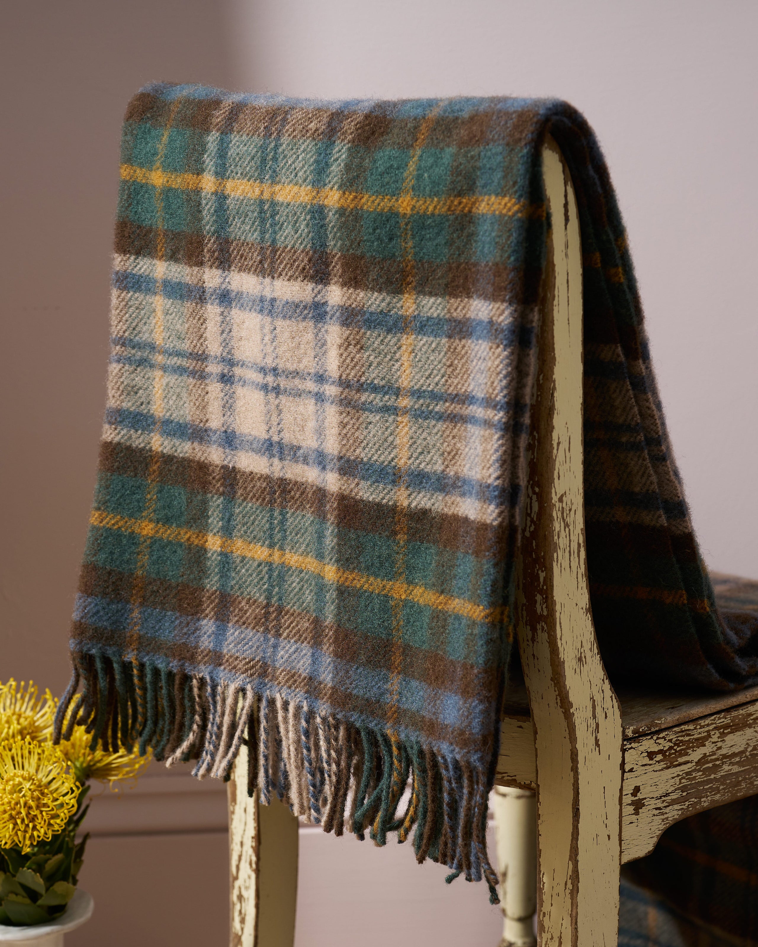 Pure Wool Checked Rug