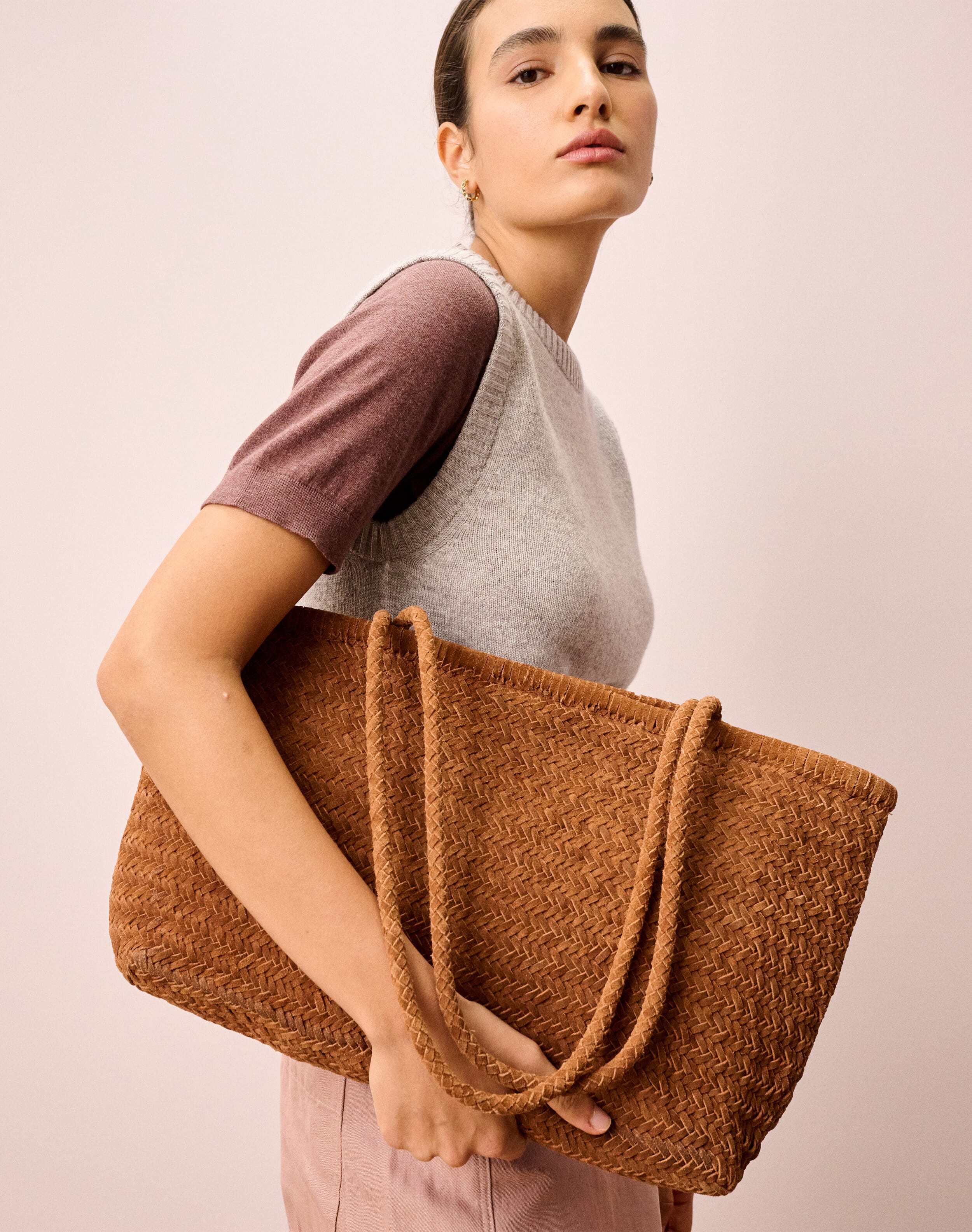 Woven Suede Bag