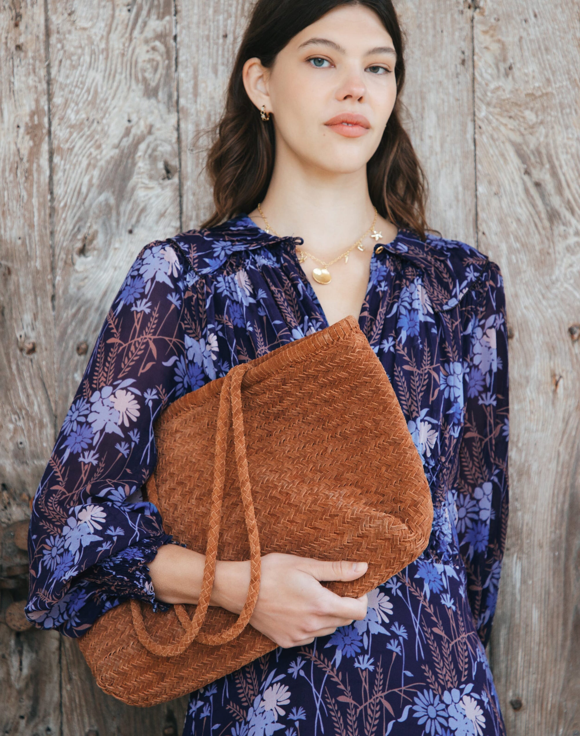 Woven Suede Bag