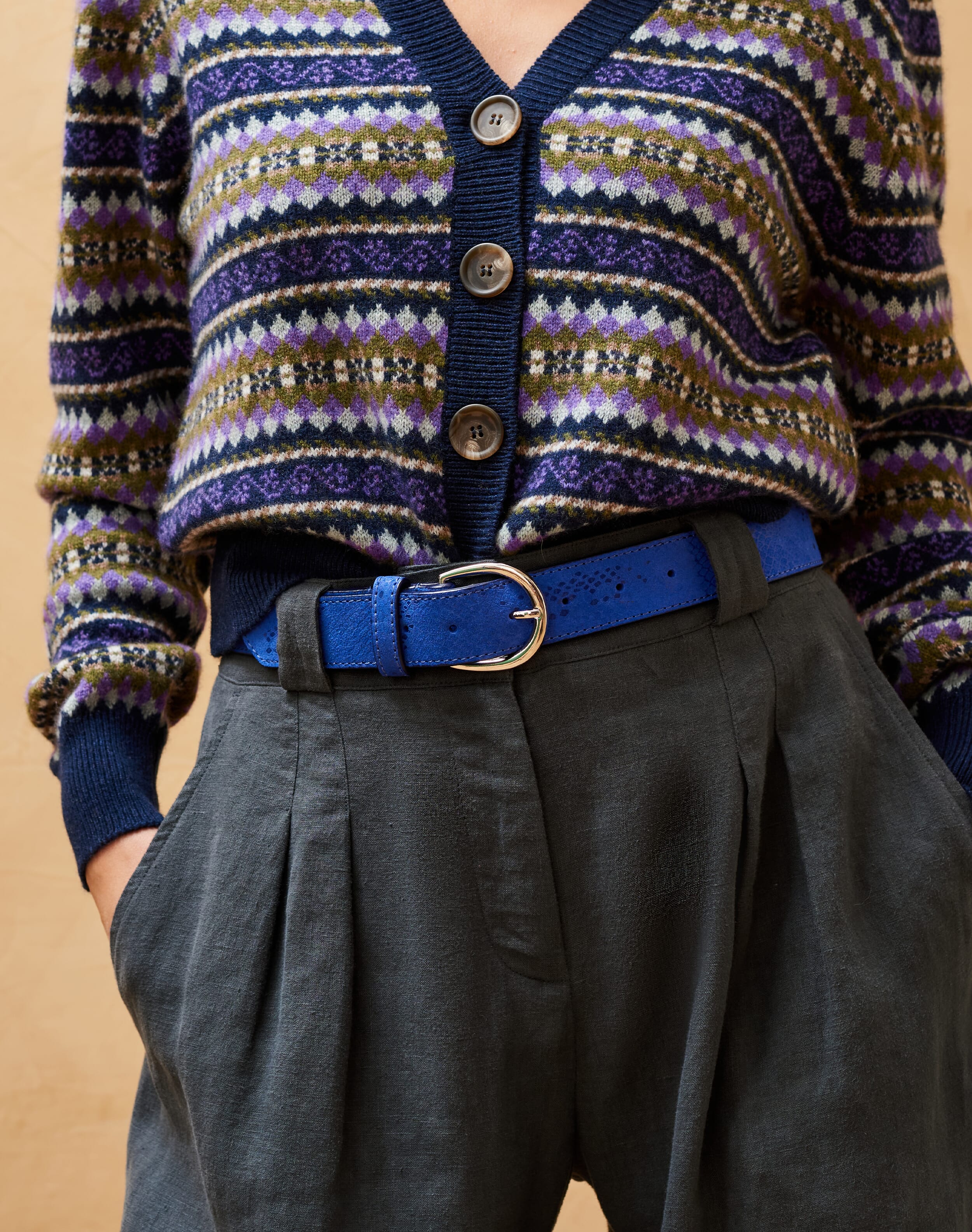 Snake Print Leather Belt
