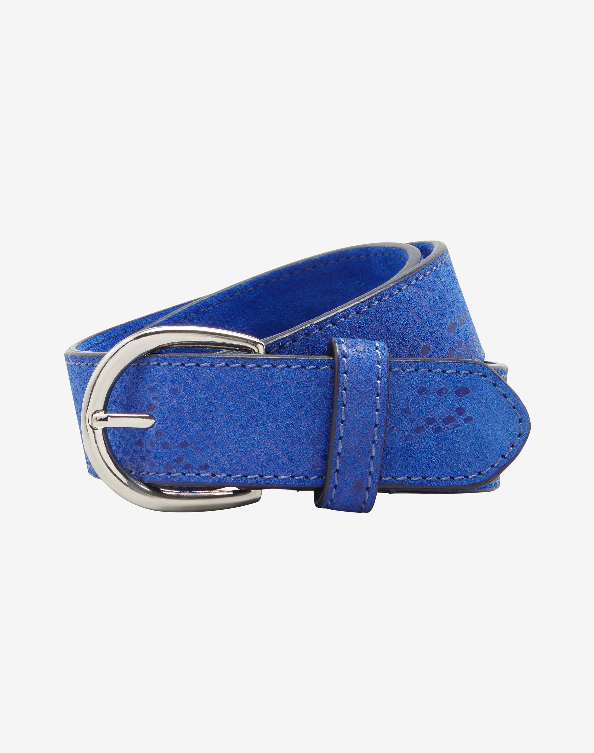 Snake Print Leather Belt