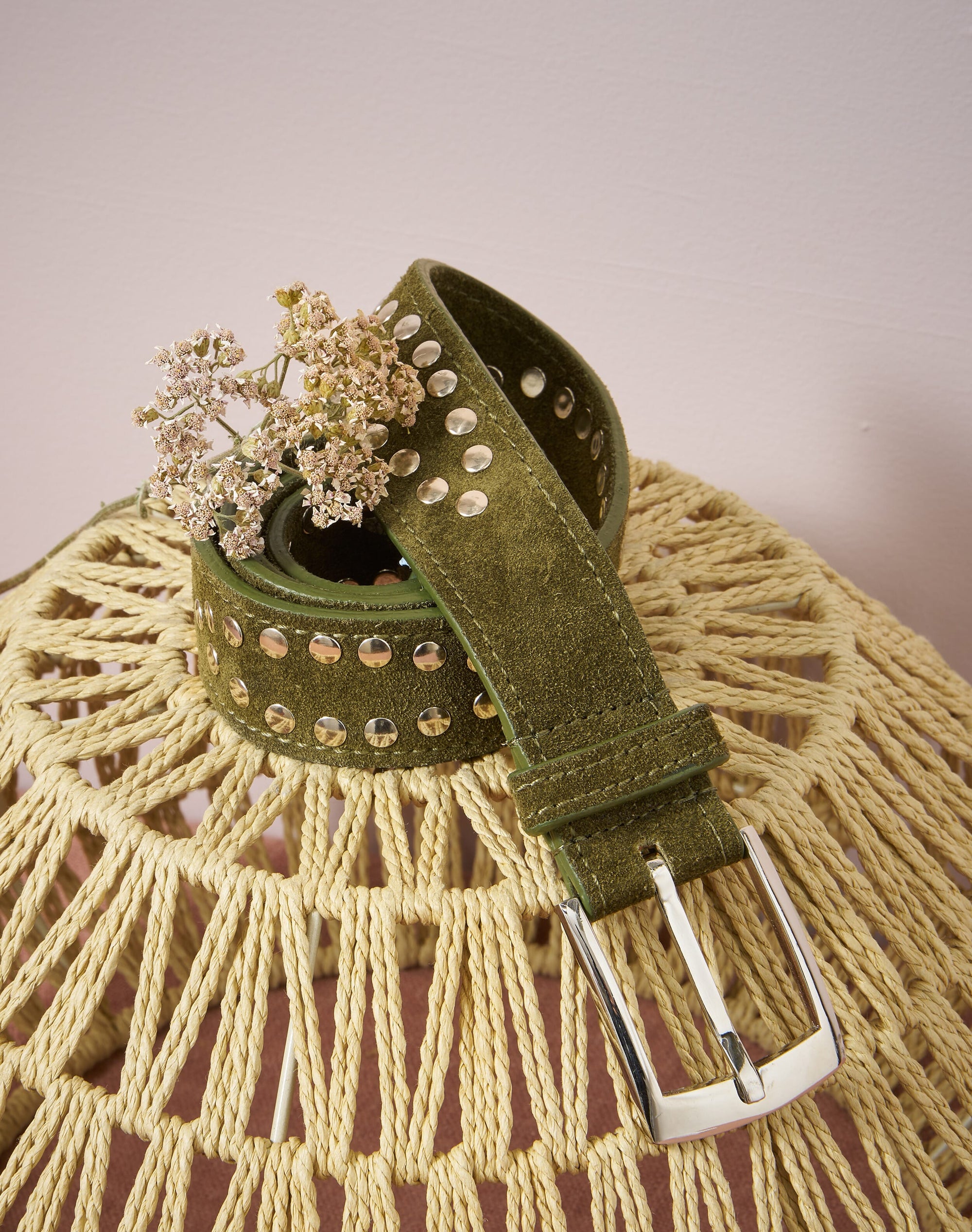 Suede Studded Belt
