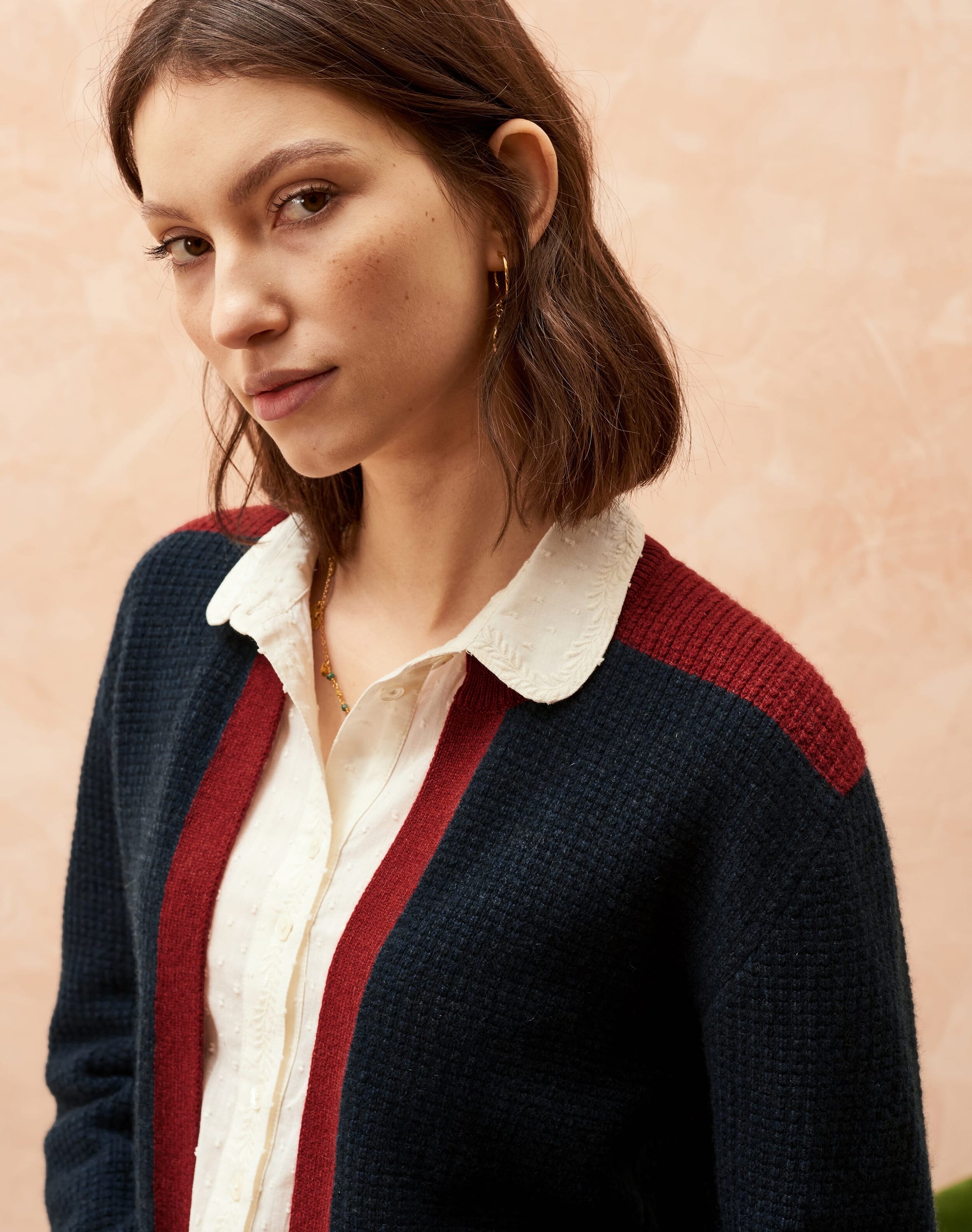 Cashmere Moss Stitch Cardigan