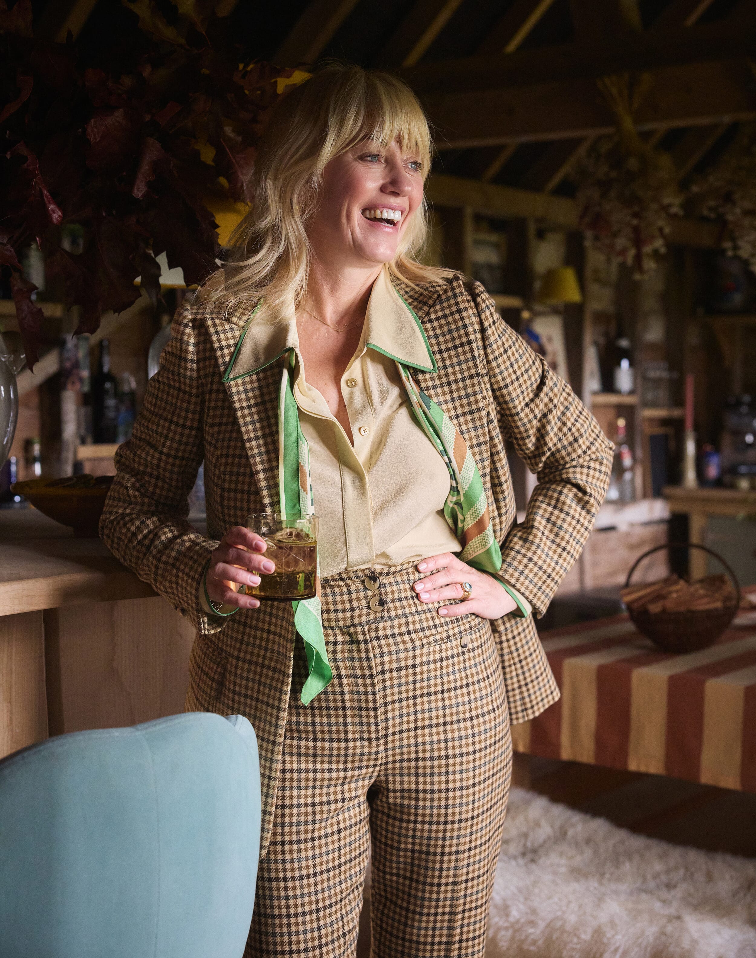 Houndstooth Wool Tailored Jacket