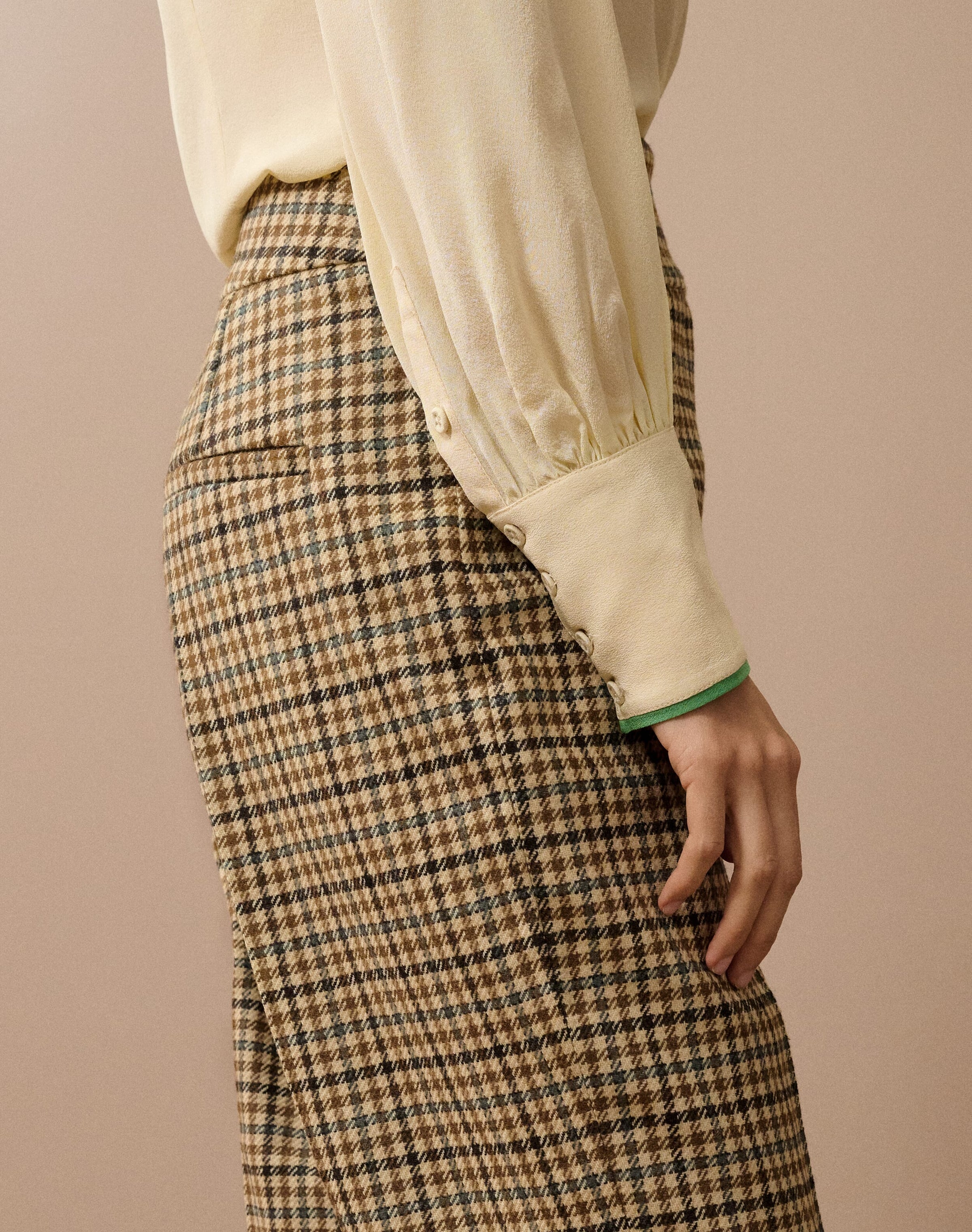 Houndstooth Wool Trousers