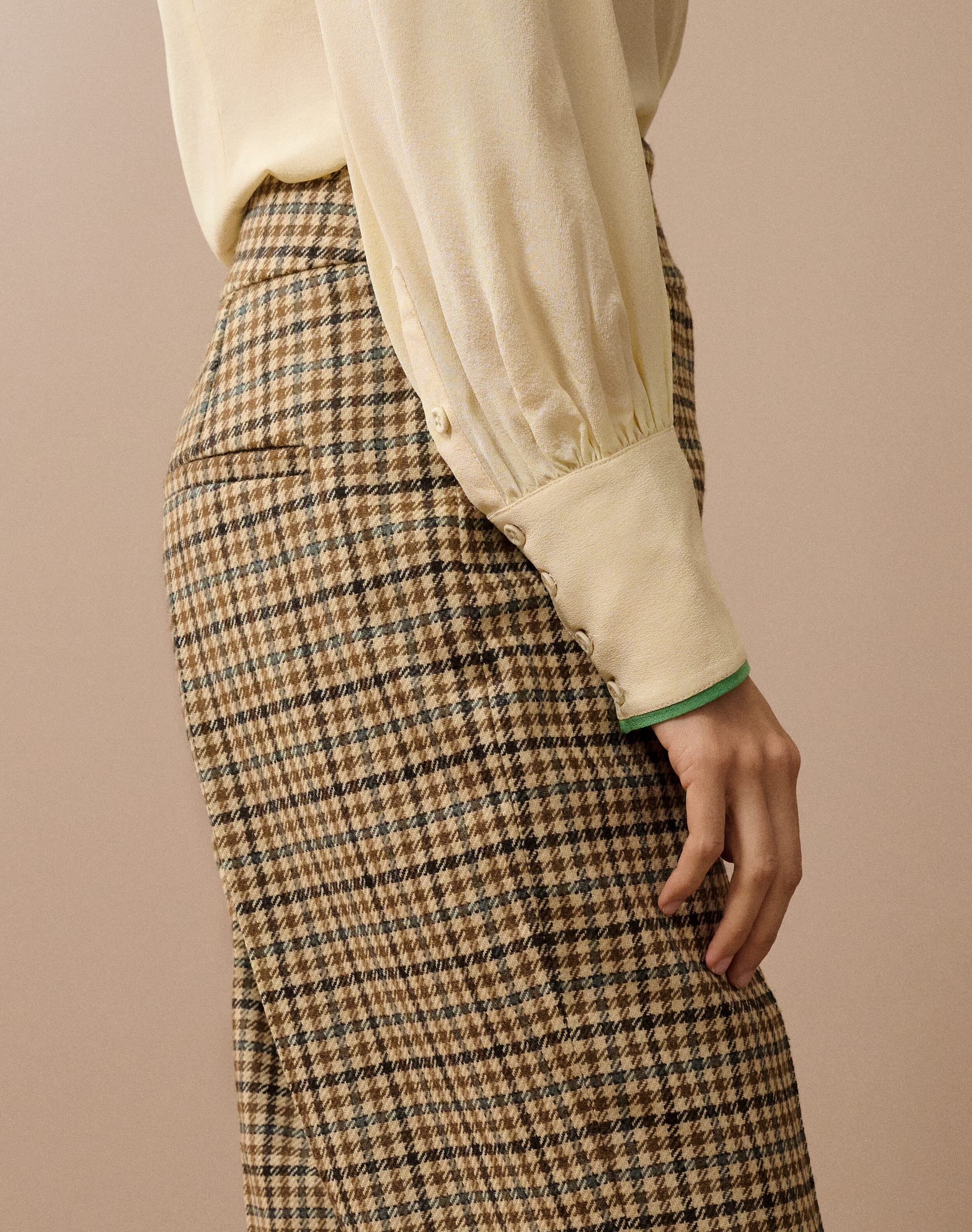 Houndstooth Wool Trousers
