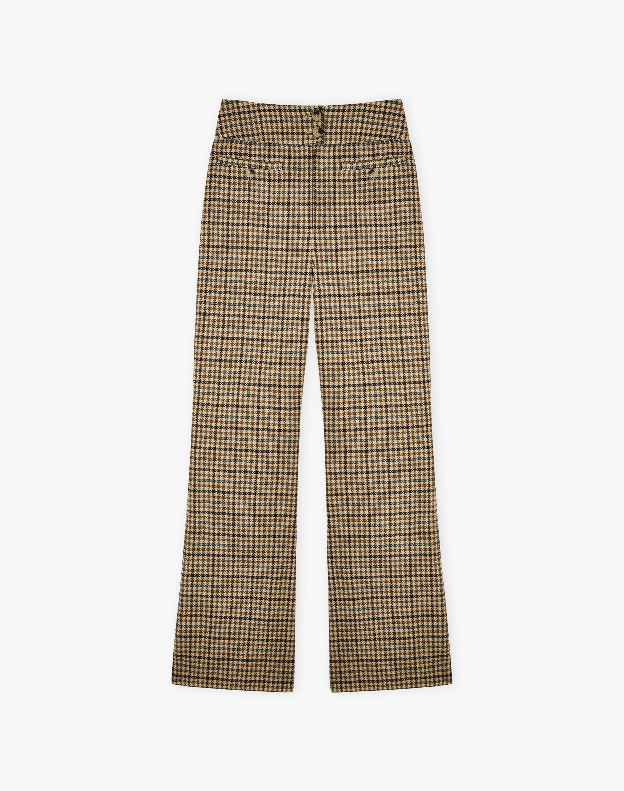Houndstooth Wool Trousers