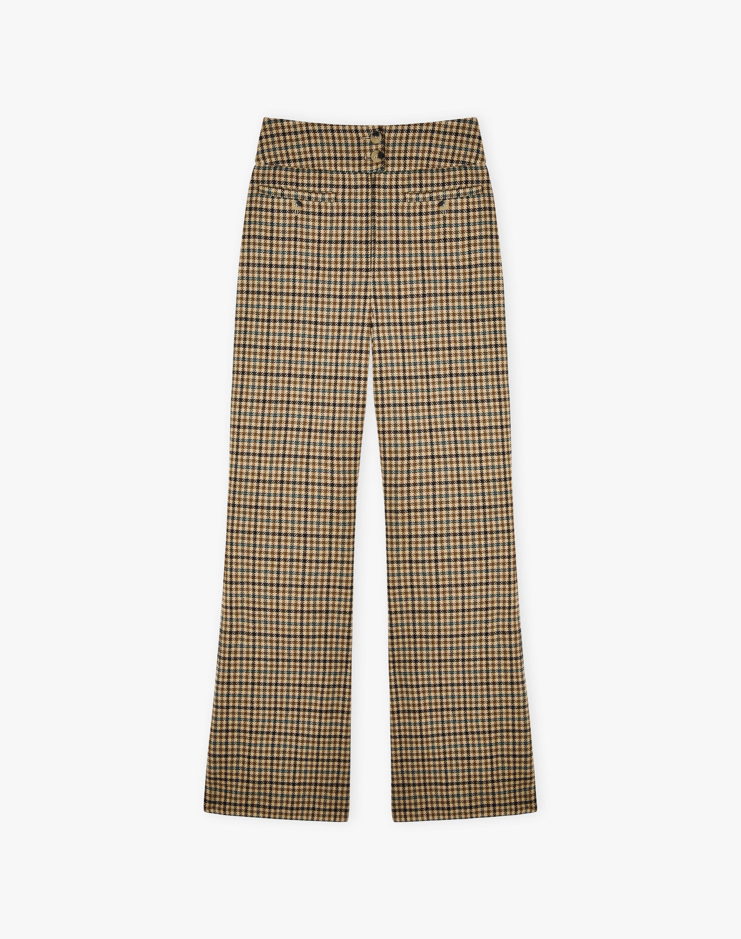 Houndstooth Wool Trousers