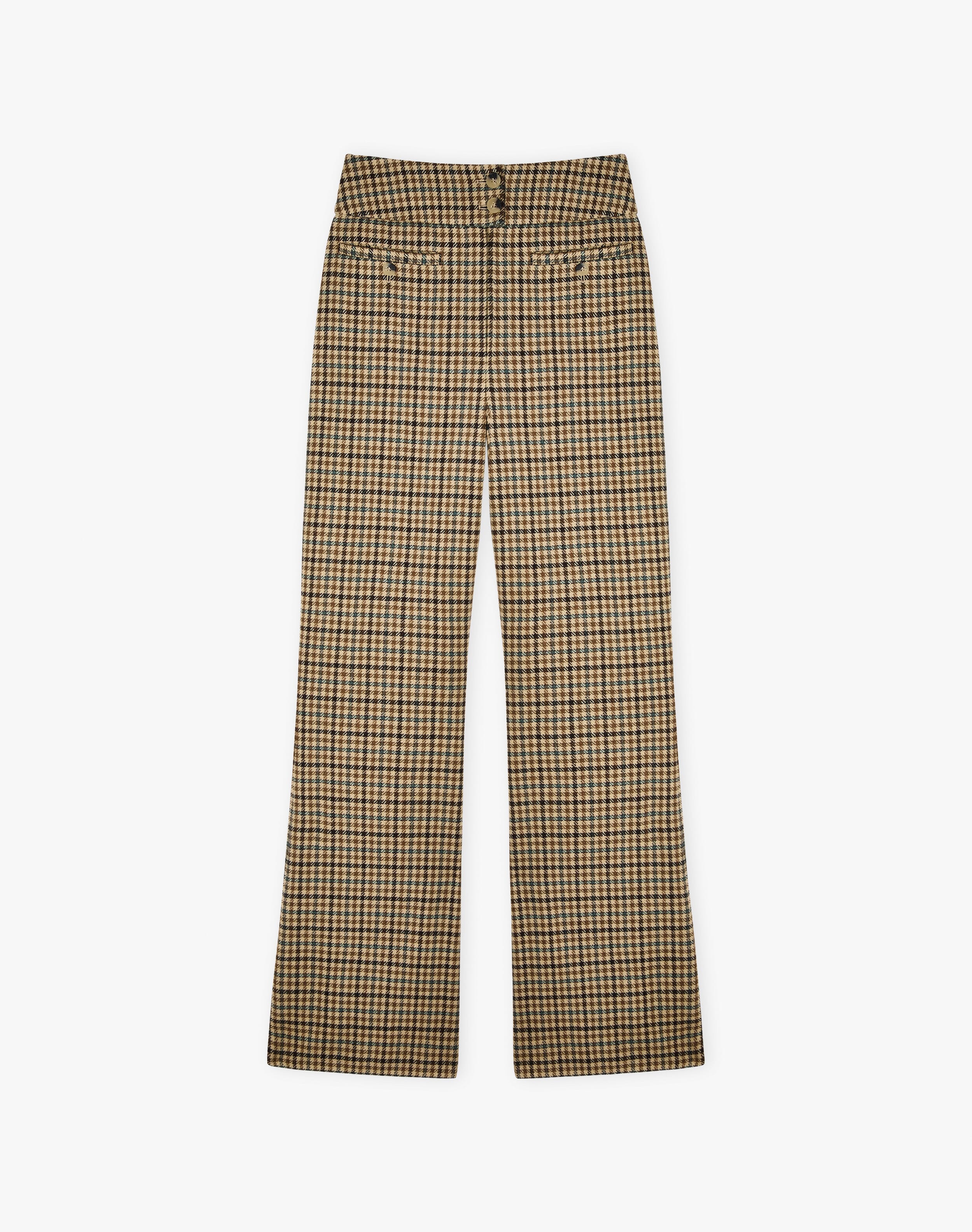 Houndstooth Wool Trousers